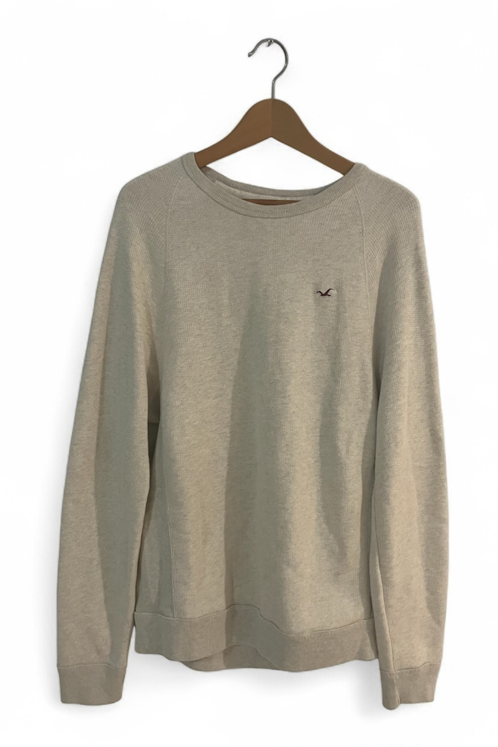 Hollister Beige Crewneck Sweatshirt Men’s Size L Classic Logo
