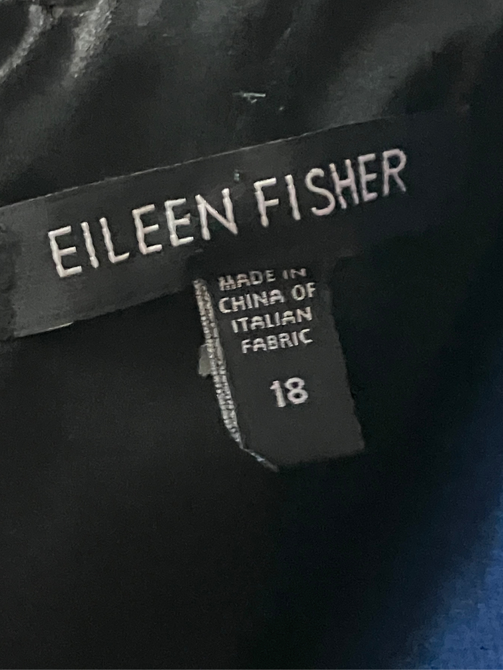 Eileen Fisher Black Sleeveless Wrap Dress Size 18 V-Neck Midi Italian Fabric