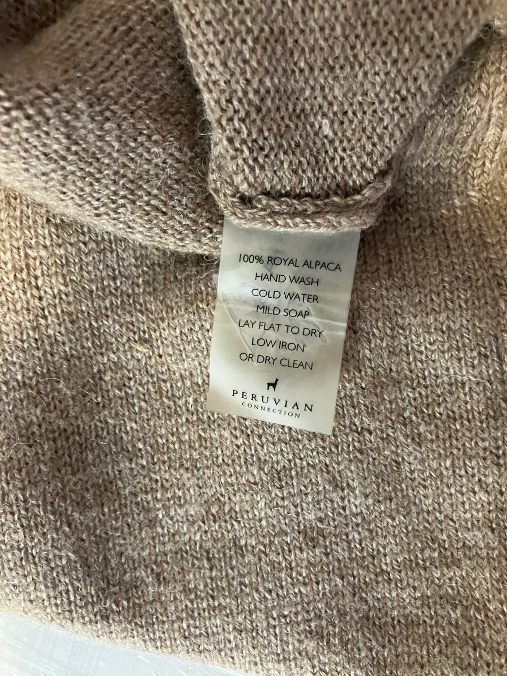 Peruvian Connection Royal Alpaca Cardigan Taupe Size XS – Button Front