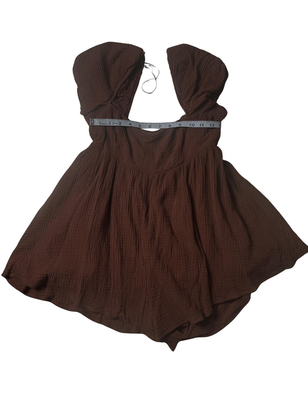 Princess Polly — Dress | Dark chocolate cotton babydoll with built-in shorts · Sz 6