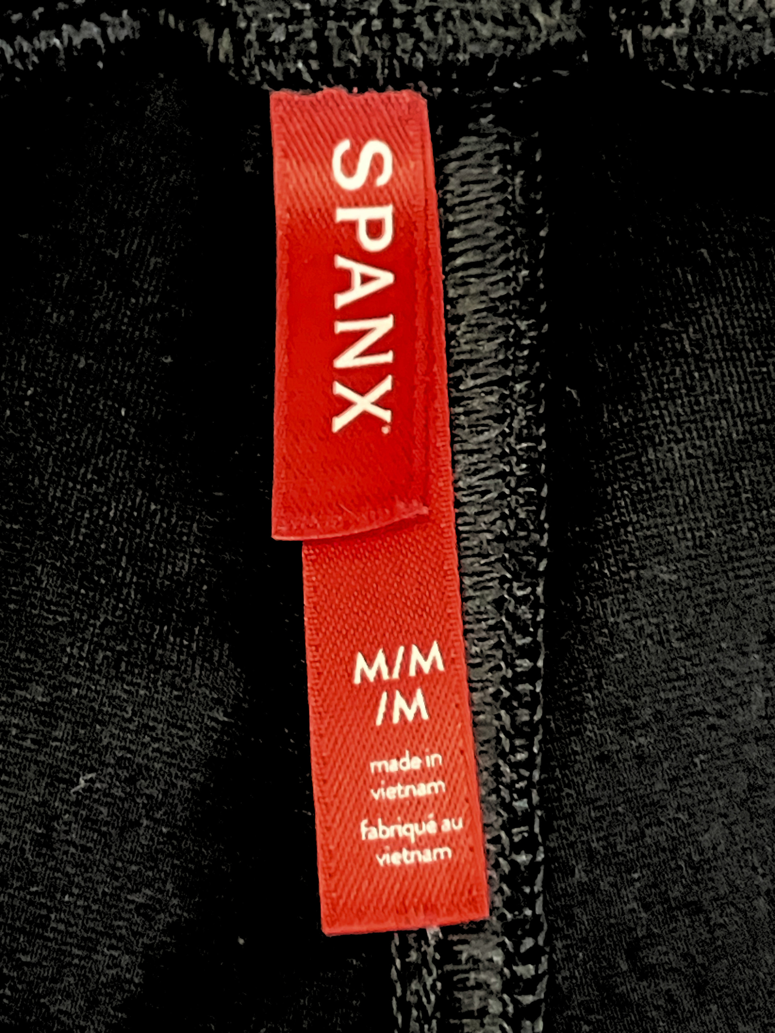 Spanx — Trouser | Deep black, high-rise tapered leg · Sz M