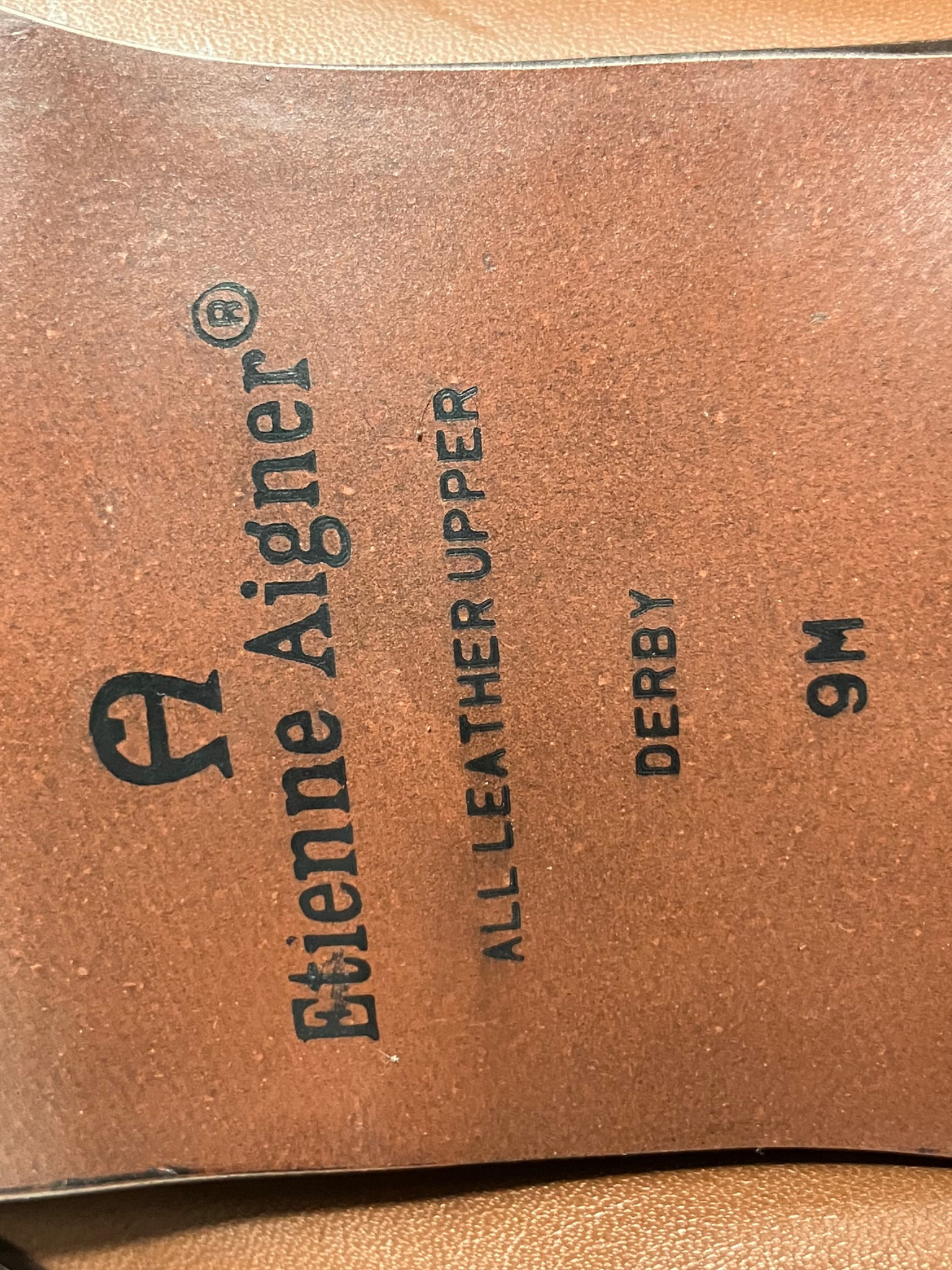 Etienne Aigner — Tall Riding Boots | Cognac leather, gold stirrup hardware · Sz 9