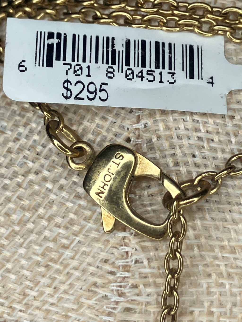 St. John Statement Necklace JWX1643NK Emerald Crystal Pearl Gold Pendant