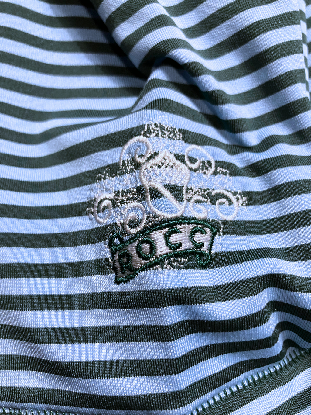 Peter Millar Navy Striped Performance Polo Shirt - Size L