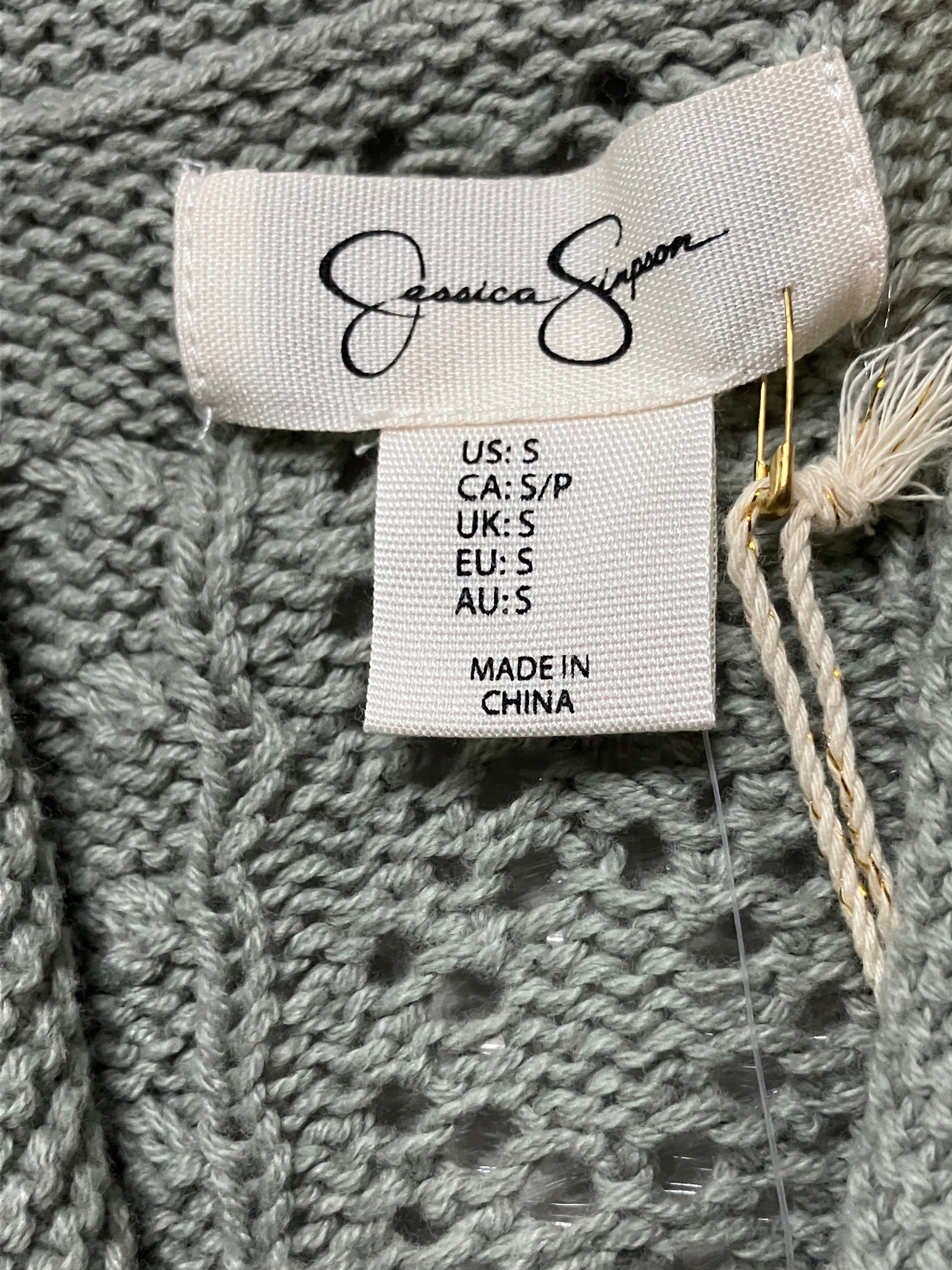 Jessica Simpson Open-Knit Button Front Cardigan–Women’s Size S–Sage Green – NWT
