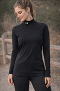 Under Armour ColdGear Black Long Sleeve Mock Neck - Fitted Base Layer