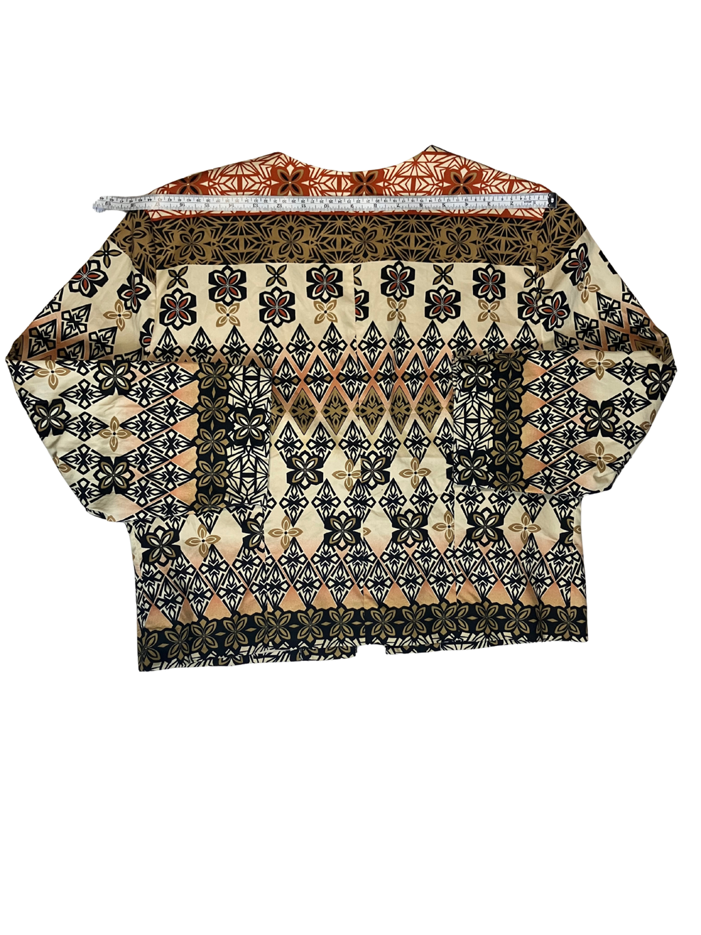 Positive Attitude Geometric Floral Print Jacket Women's L Lightweight Cotton