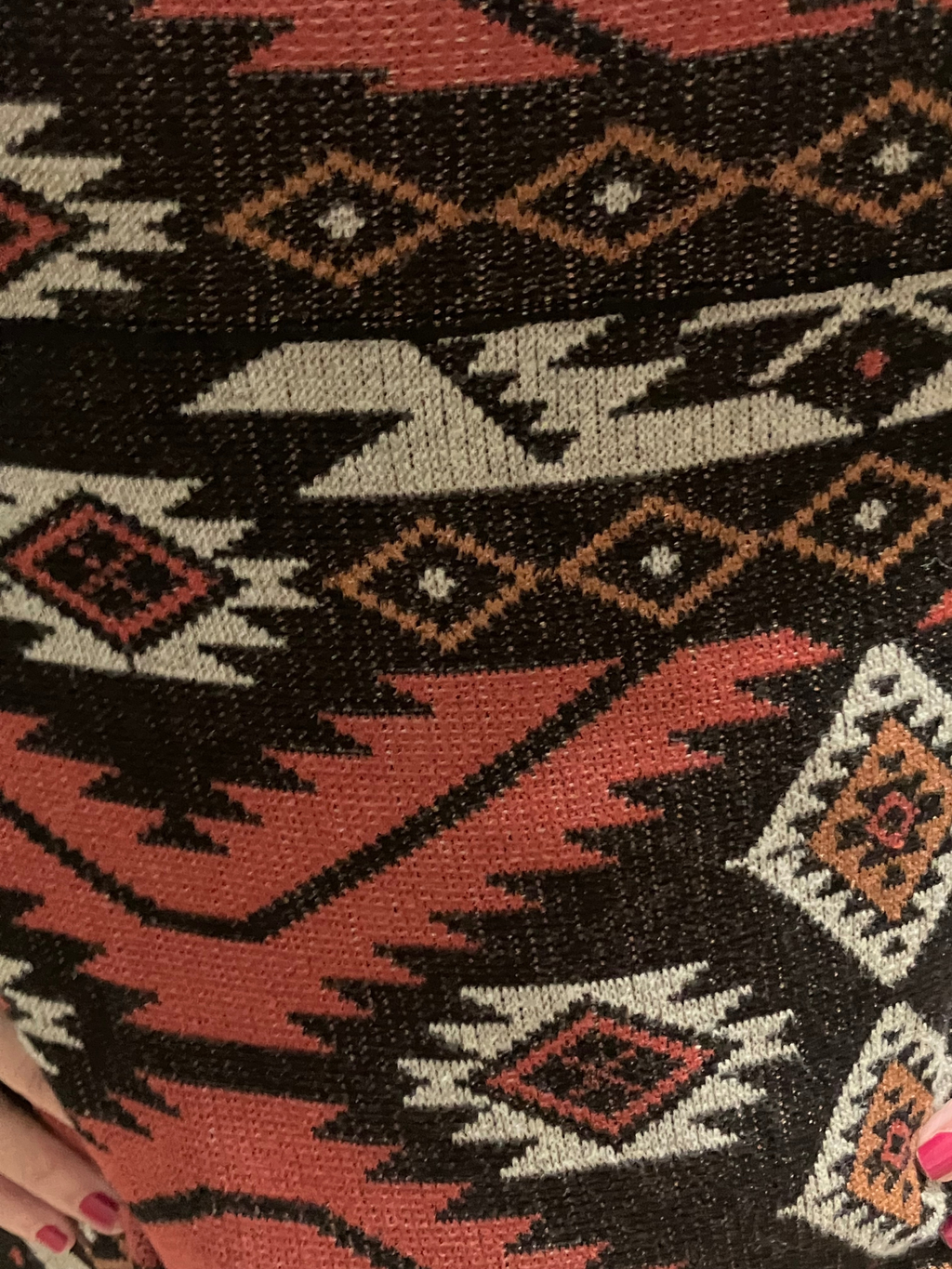 Peruvian Connection Pima Cotton Poncho Andean Geometric  Size XL