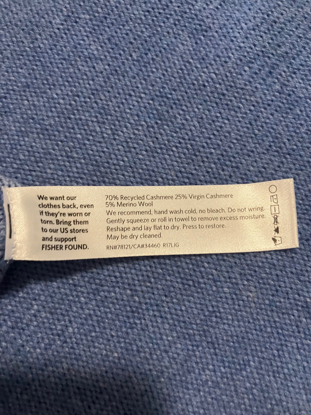 Eileen Fisher Cashmere Blend Knit Sweater – Soft Blue – Size L