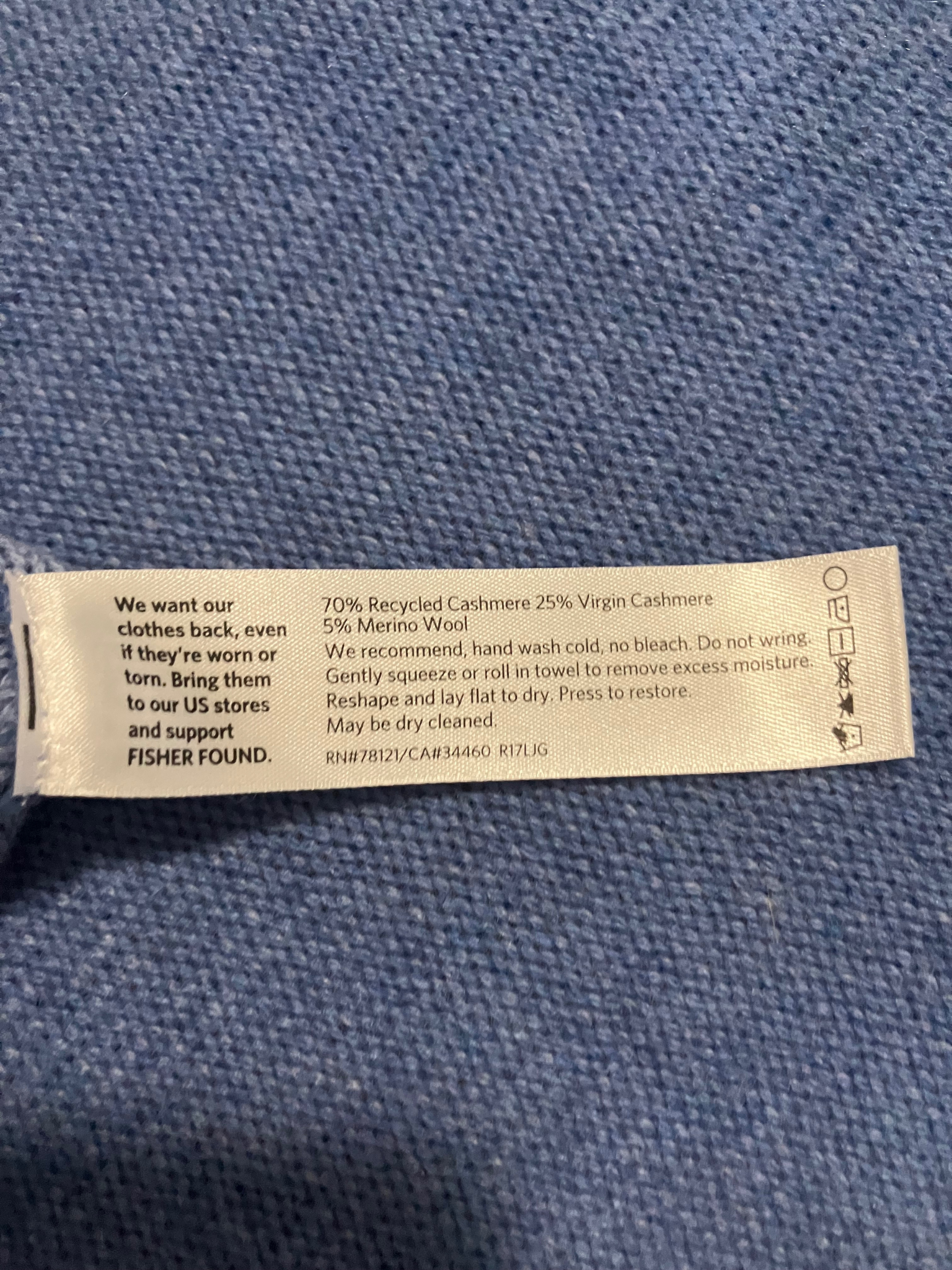 Eileen Fisher Cashmere Blend Knit Sweater – Soft Blue – Size L
