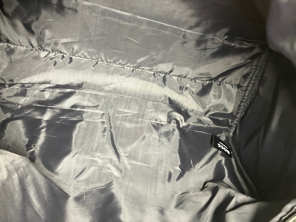 BOSS Parfums Gray Felt Duffel Bag with Striped Handles Travel Gym Bag