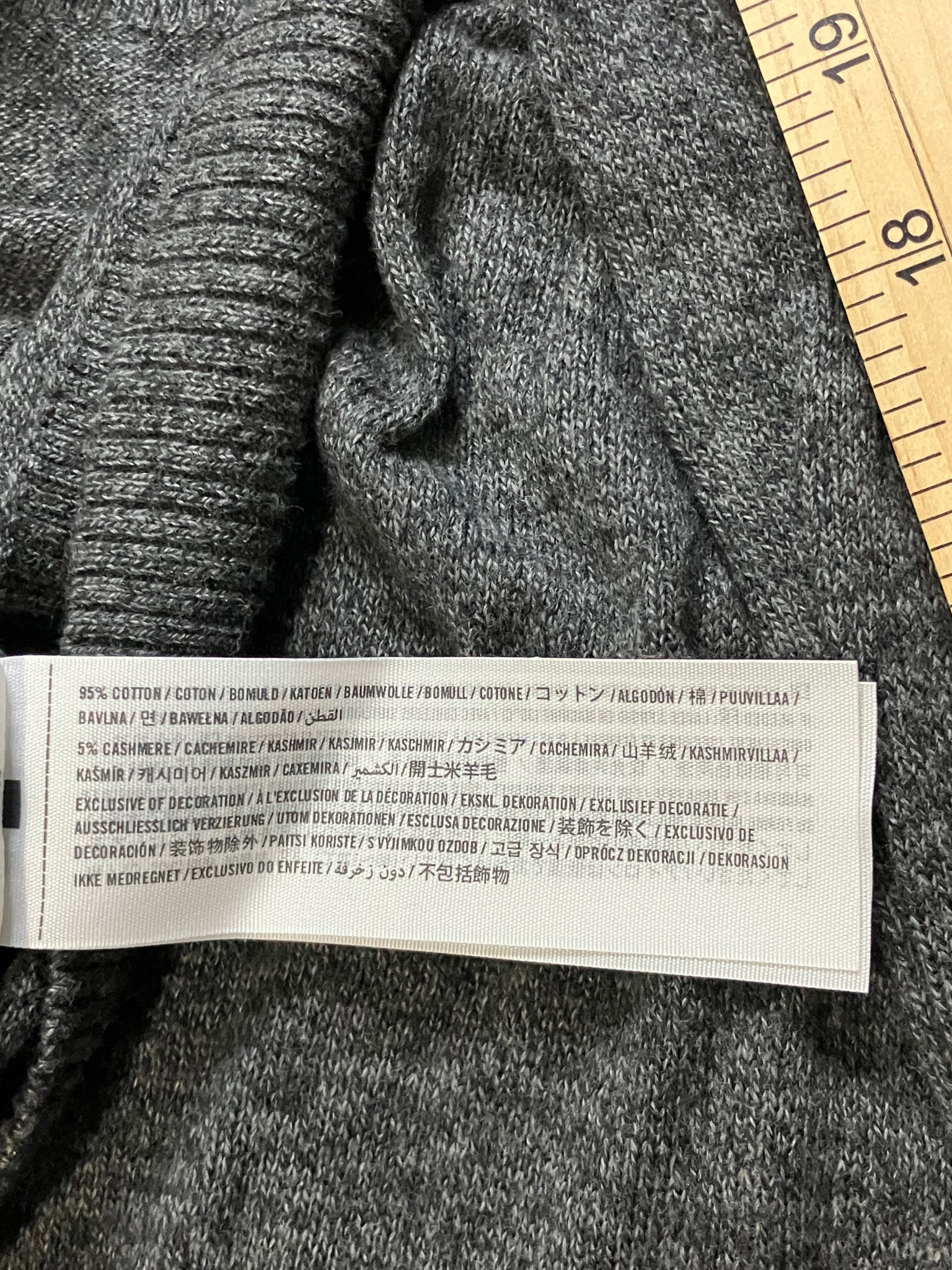 Abercrombie & Fitch Charcoal Gray Cashmere Blend Sweater Size S