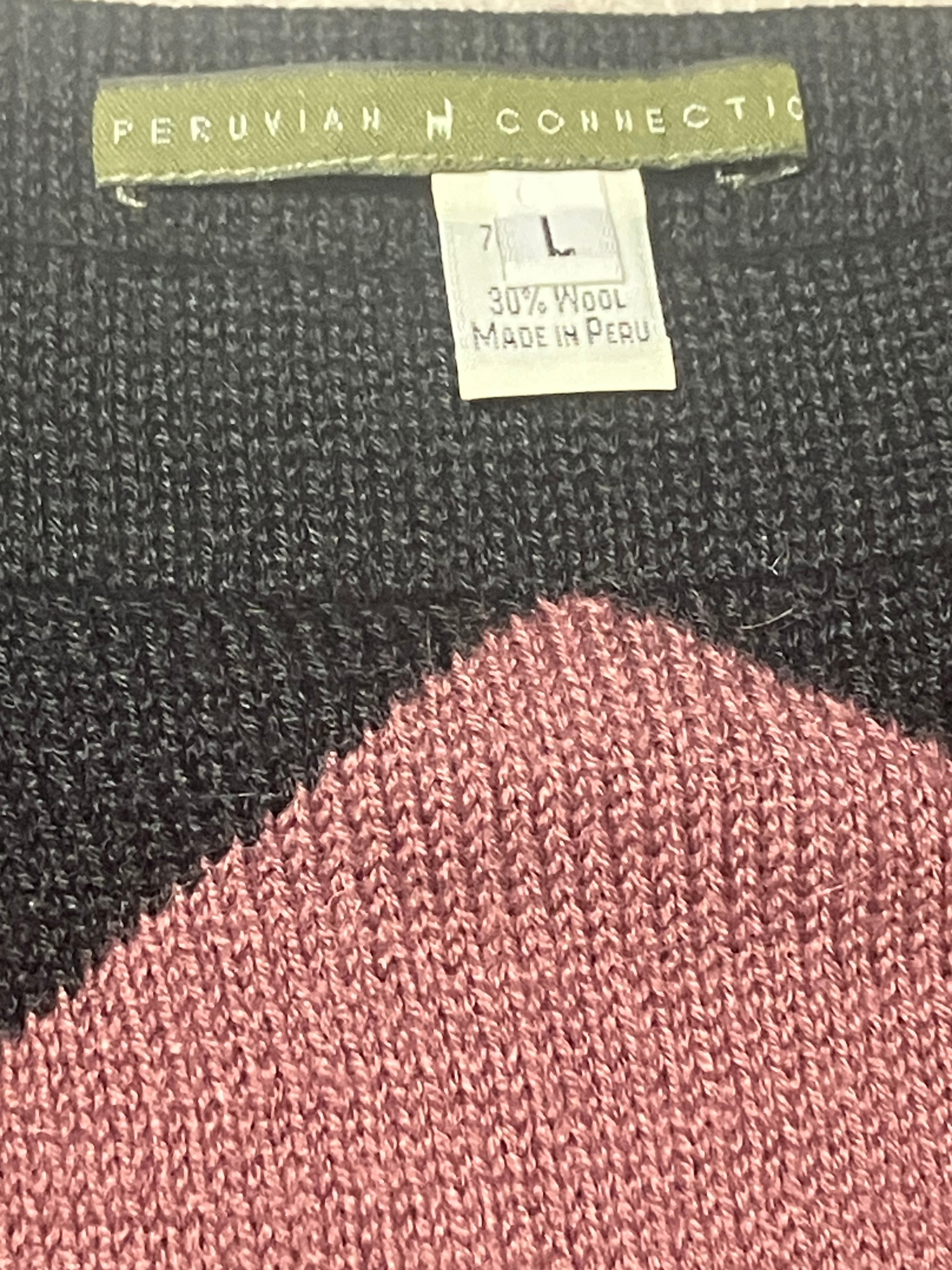 Peruvian Connection — Intarsia Knit Skirt | Baby alpaca & wool, geometric pattern · Sz L