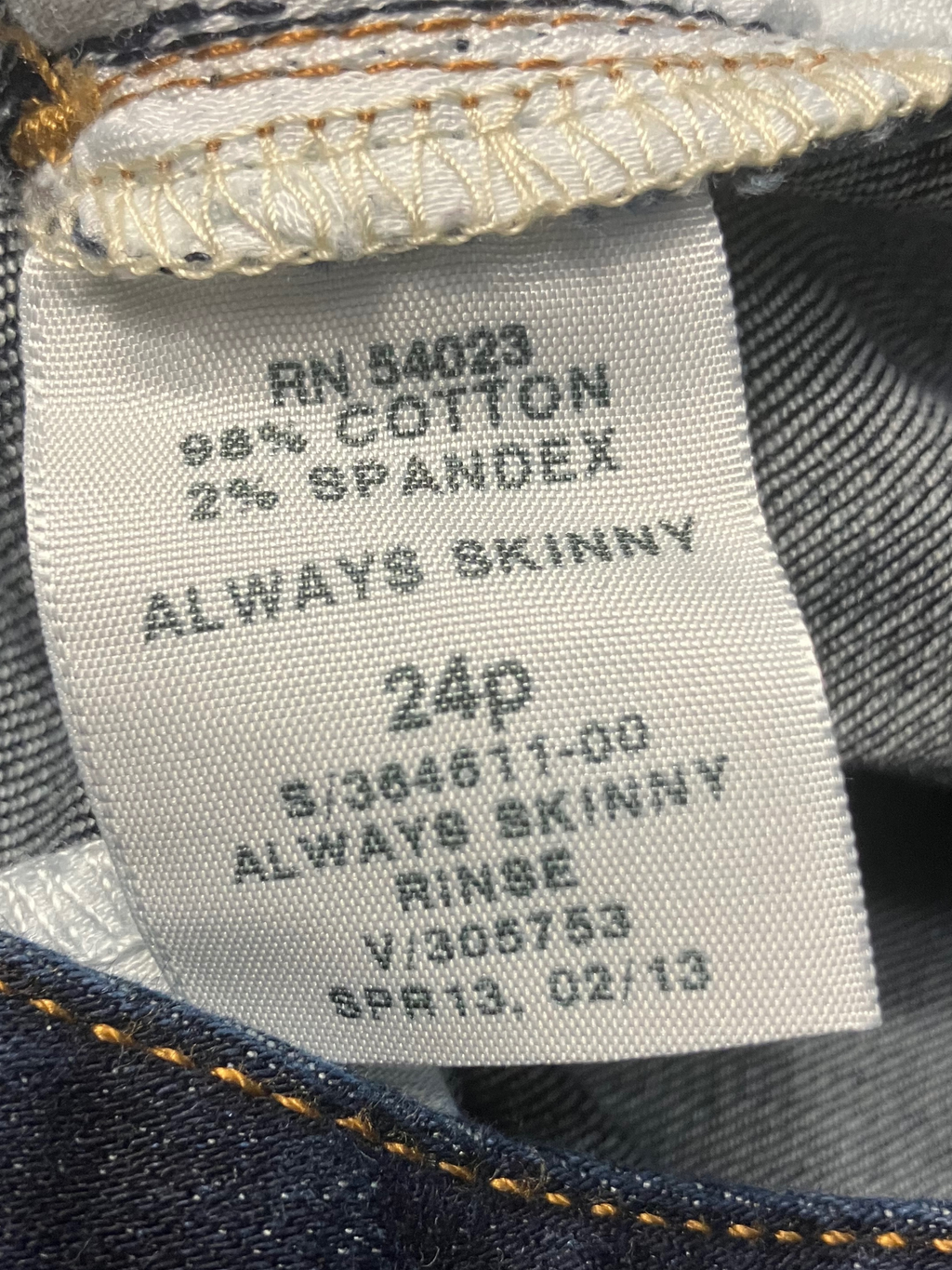 Gap 1969 Always Skinny Jeans Dark Indigo Wash Size 24P Petite