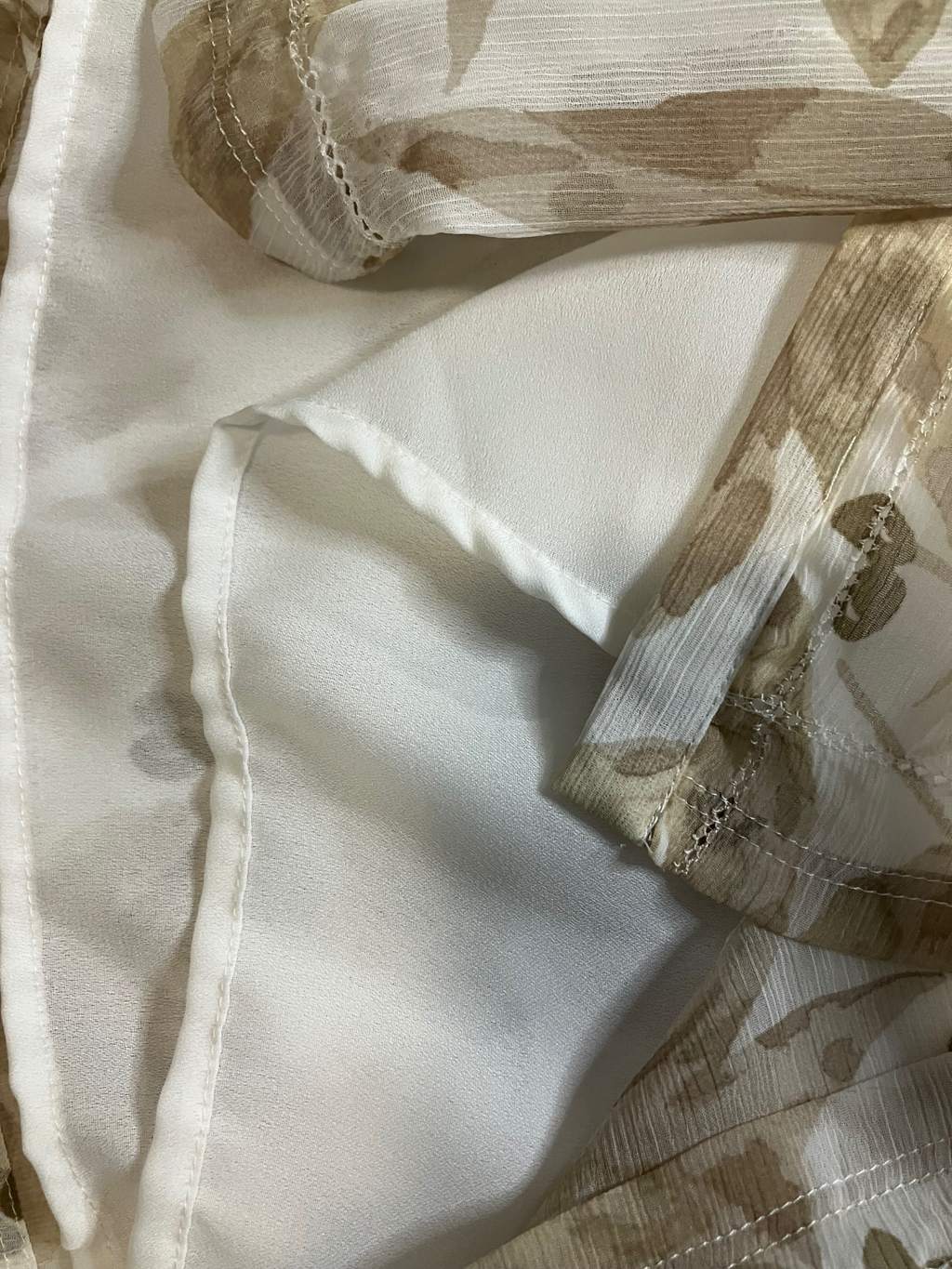 Coldwater Creek Petite Botanical Leaf Print Button-Front Blouse Size PXL