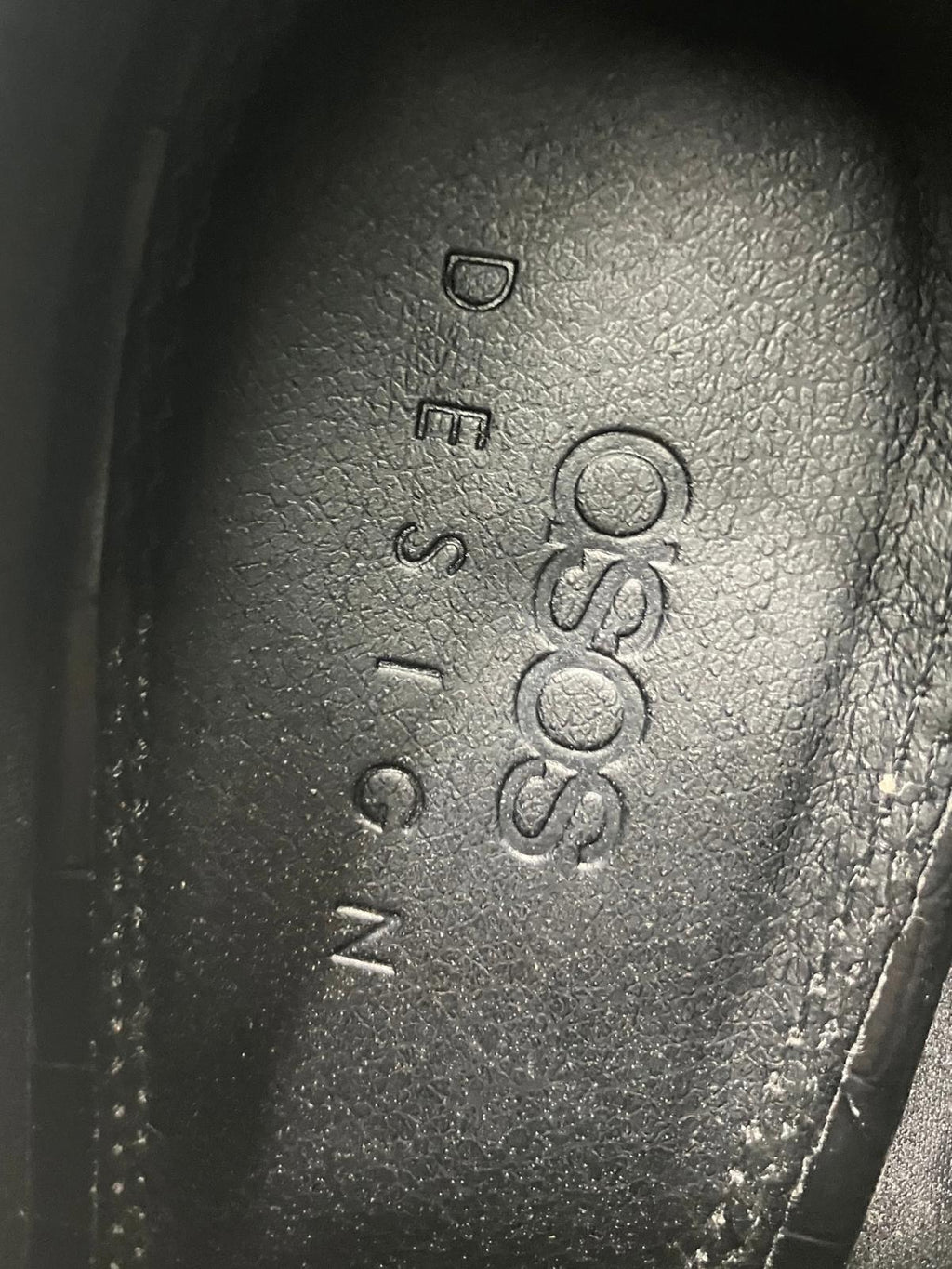 ASOS Design Croc Embossed Platform Loafers Black UK4