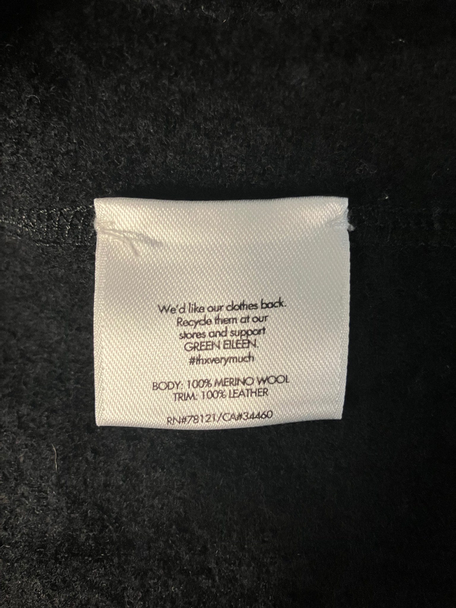 Eileen Fisher Green Eileen Merino Wool Jacket Leather Trim Size XL