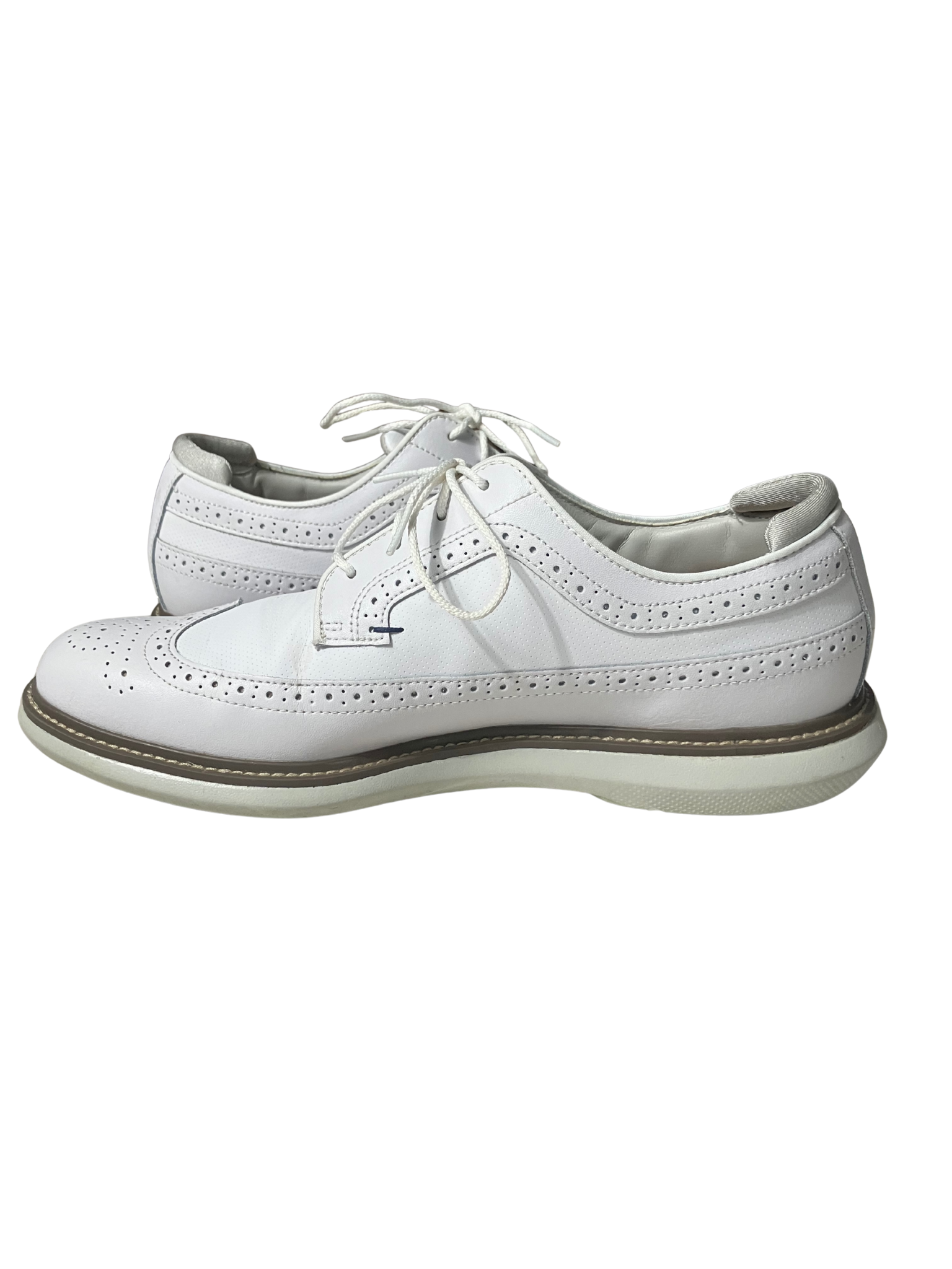 FootJoy White Leather Golf Shoes - Classic Wingtip Spikeless Size 11.5