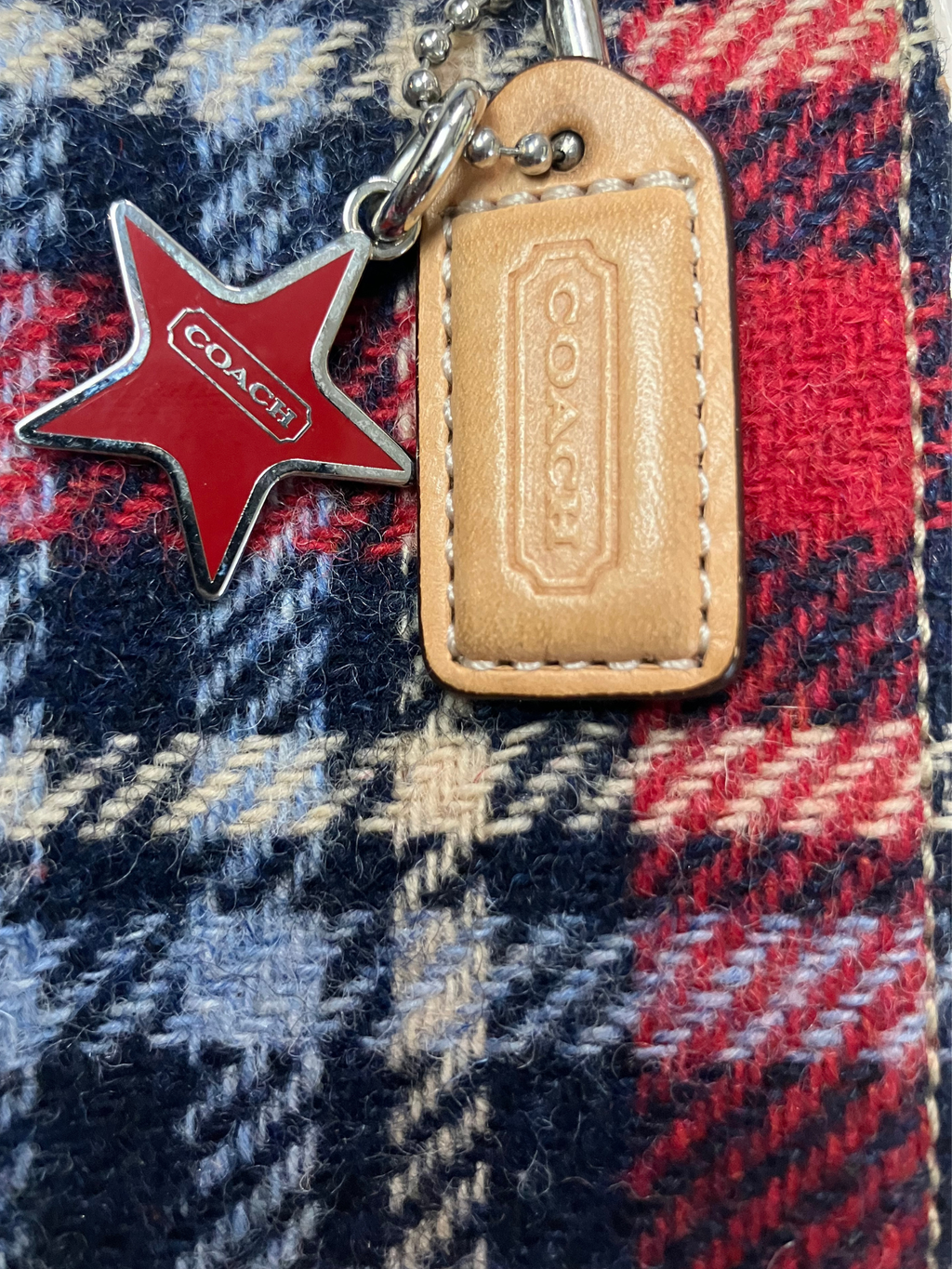 Coach — Clutch Bag | Y2K tartan wool wristlet with suede trim · Sz OS