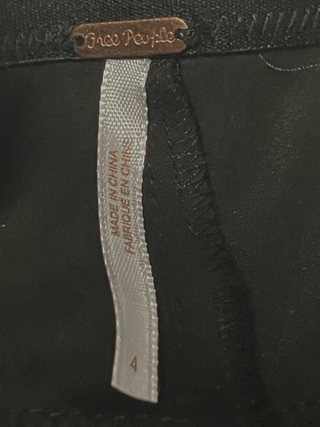 Free People — Leggings | Faux leather paneling, deep black · Sz 4