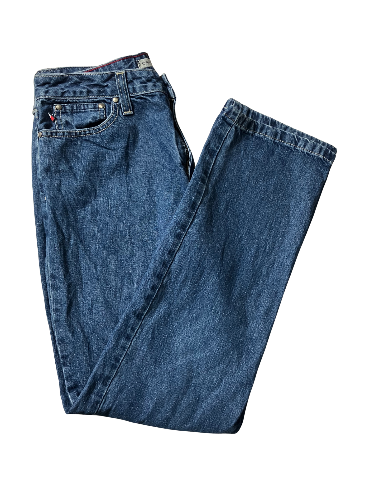Tommy Hilfiger — Straight Leg Jeans | Medium blue wash, 100% cotton, Y2K archive 2004 · Sz 6