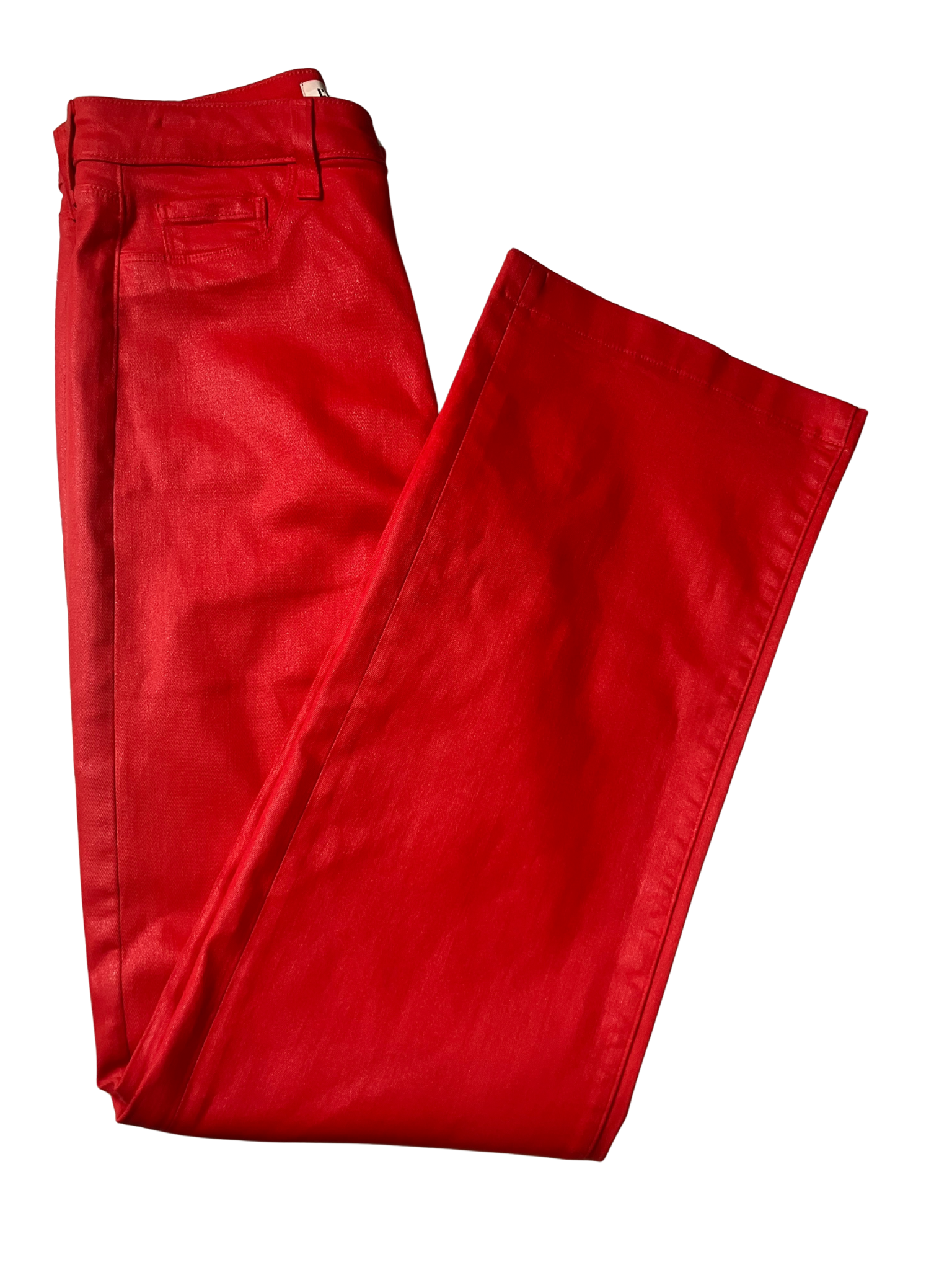 L'AGENCE Red High-Rise Straight Leg Jeans - Size 27 Stretch Denim