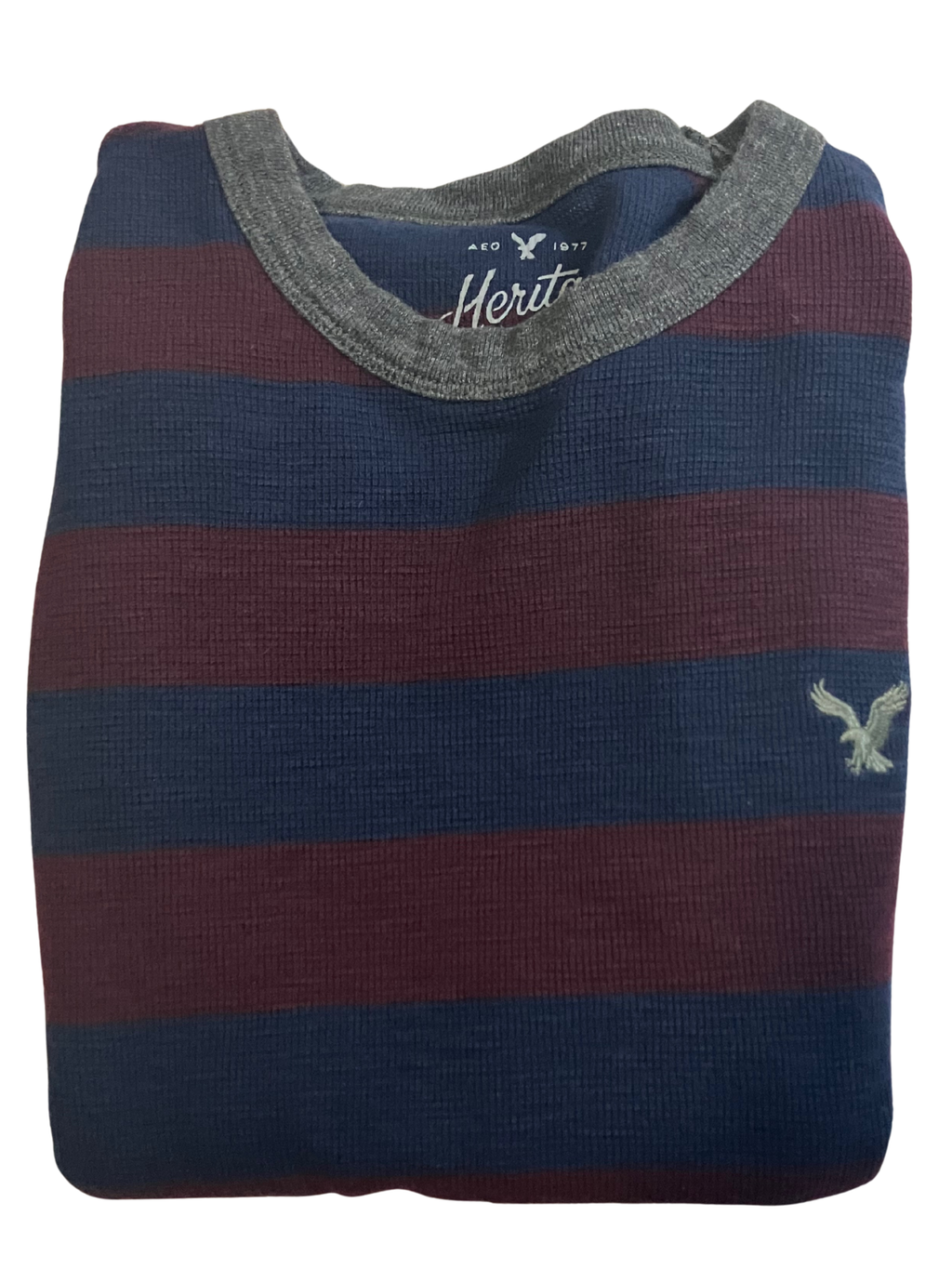 American Eagle AEO Heritage Striped Thermal Long Sleeve Shirt Men's XS