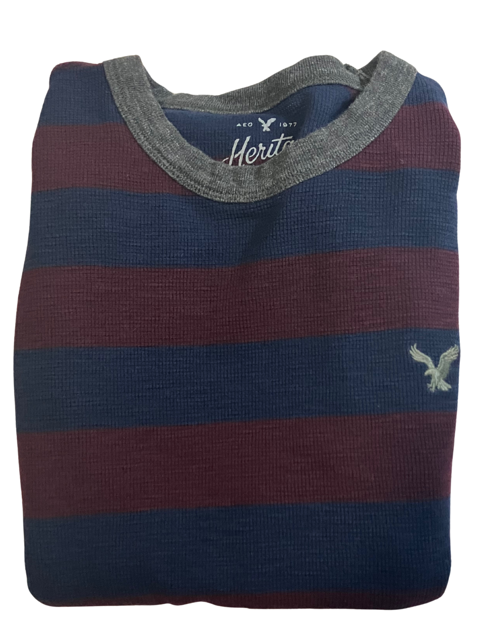 American Eagle AEO Heritage Striped Thermal Long Sleeve Shirt Men's XS