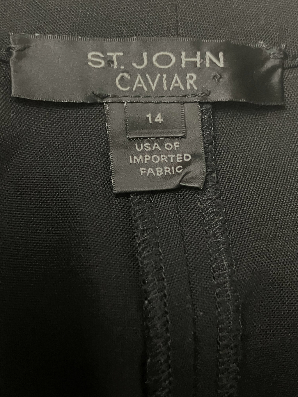 St. John — Wide-Leg Trousers | Caviar collection, sharp front crease · Sz 14