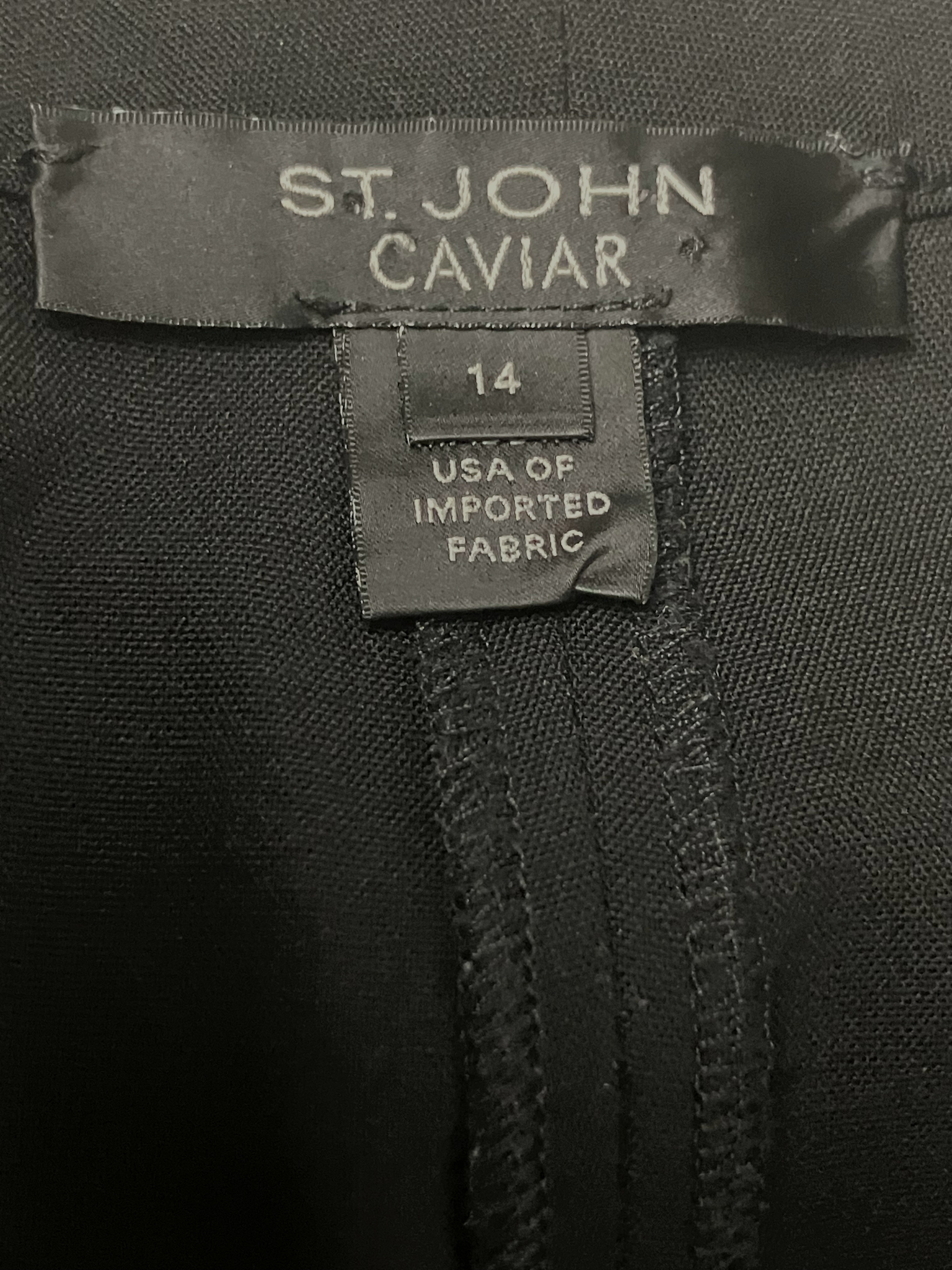 St. John — Wide-Leg Trousers | Caviar collection, sharp front crease · Sz 14
