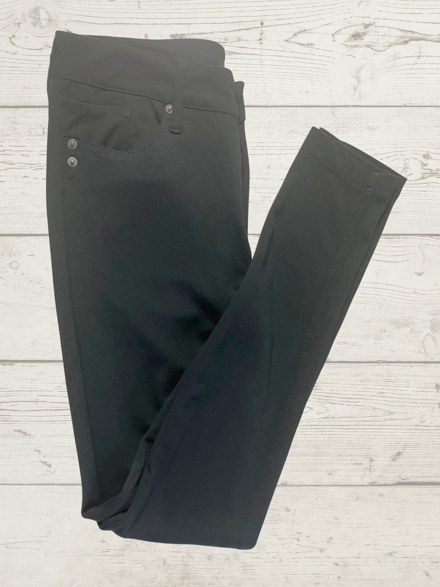 STS Blue — Skinny Jeans | Deep black, stretch denim with silver rivet detail · Sz 30