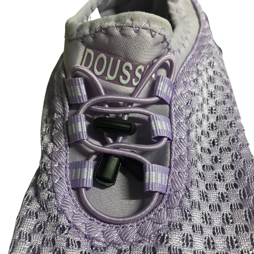 Doussprt Women’s Water Shoes Quick Dry Slip-On Aqua Sneakers Purple Mesh Size 36
