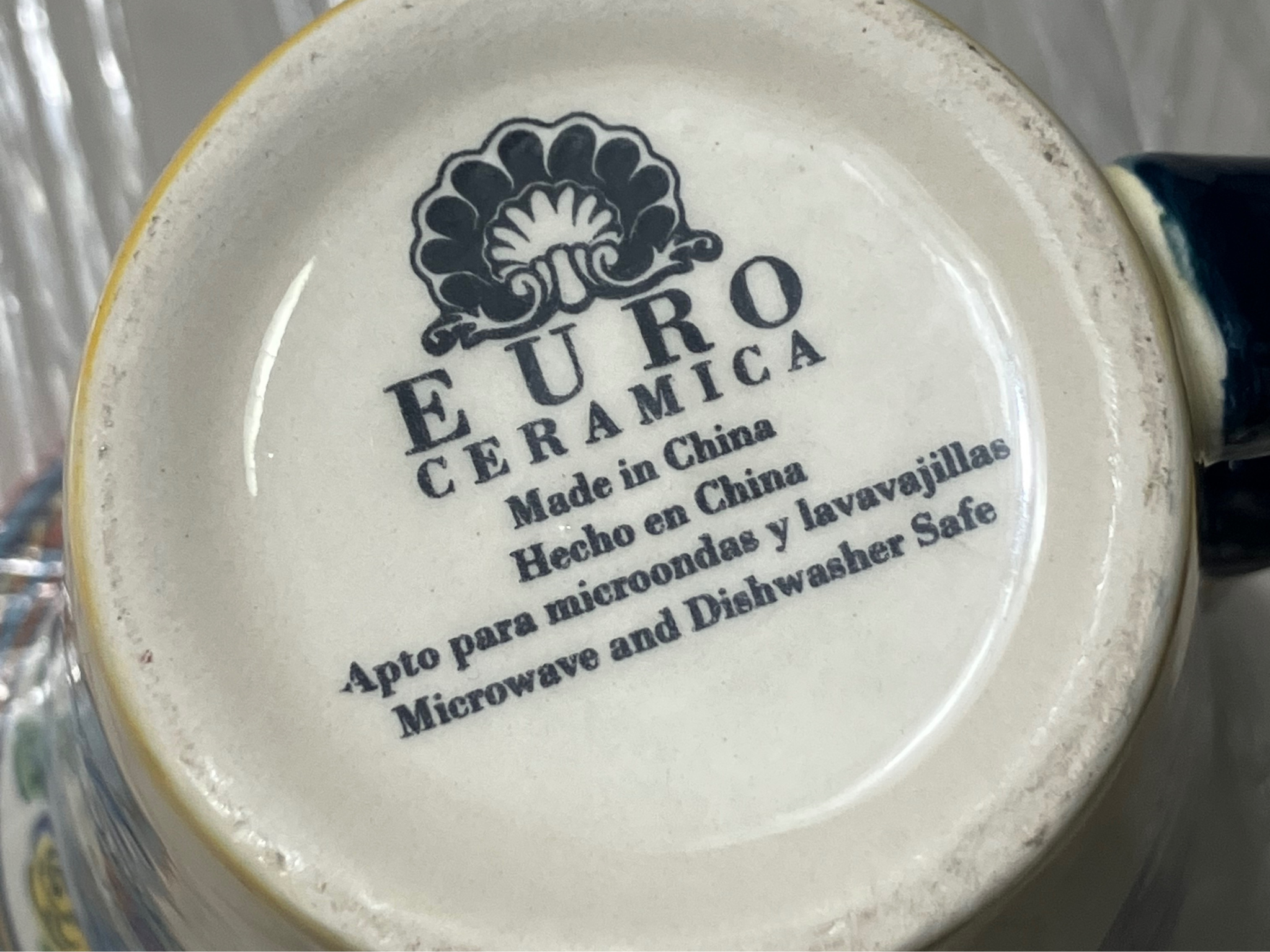 Euro Ceramica Hand-Painted Floral Mug & Bowl Set - 4 Mugs + 1 Bowl