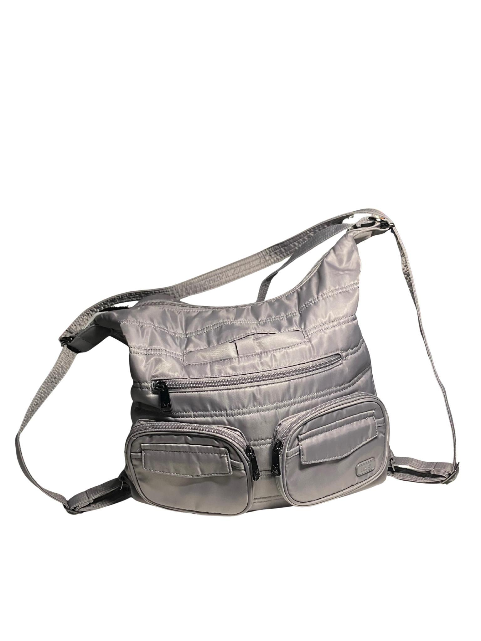 Lug Zipliner Quilted Crossbody Shoulder Bag in Gray – Lightweight Travel Organiz