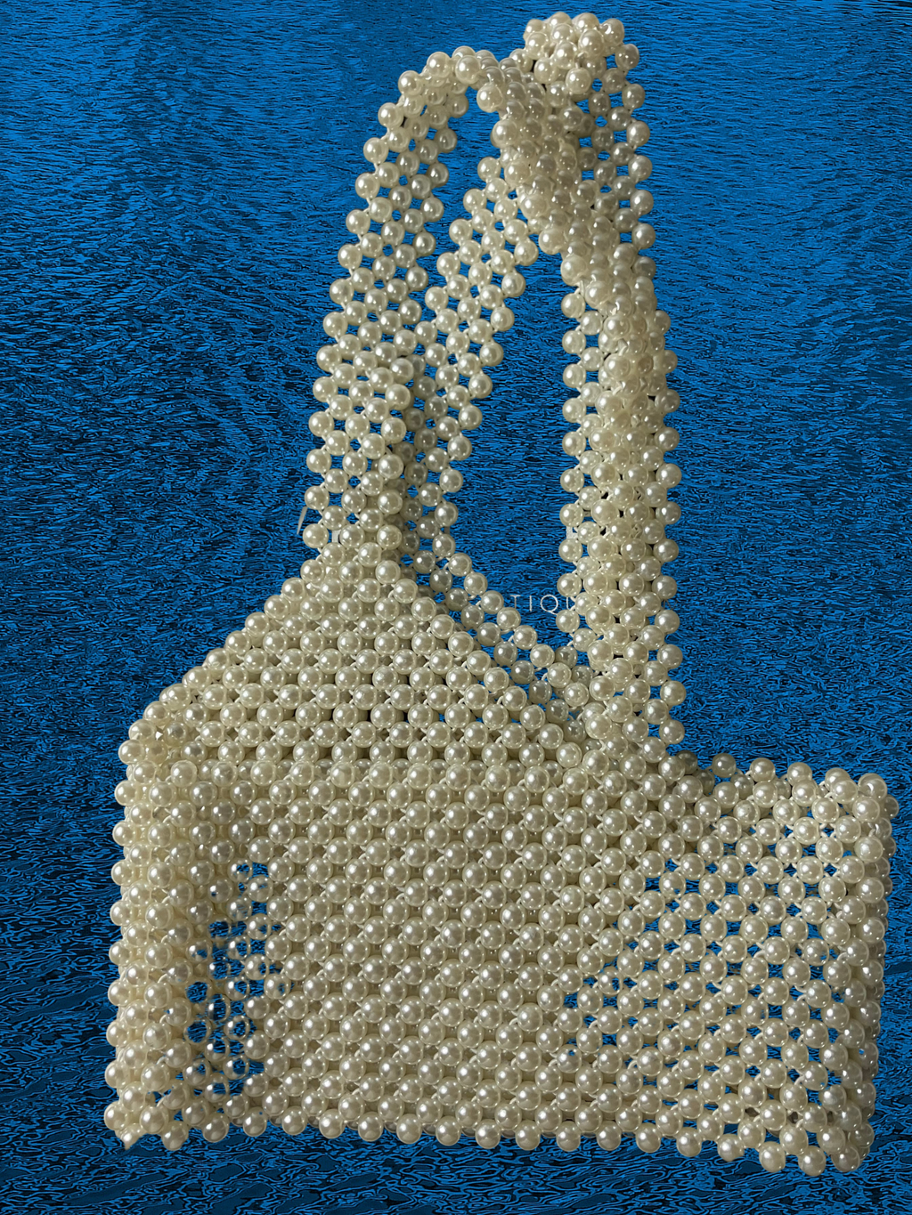 White Fox Boutique — Beaded Mesh Top | Pearl-embellished Y2K statement piece · Sz OS