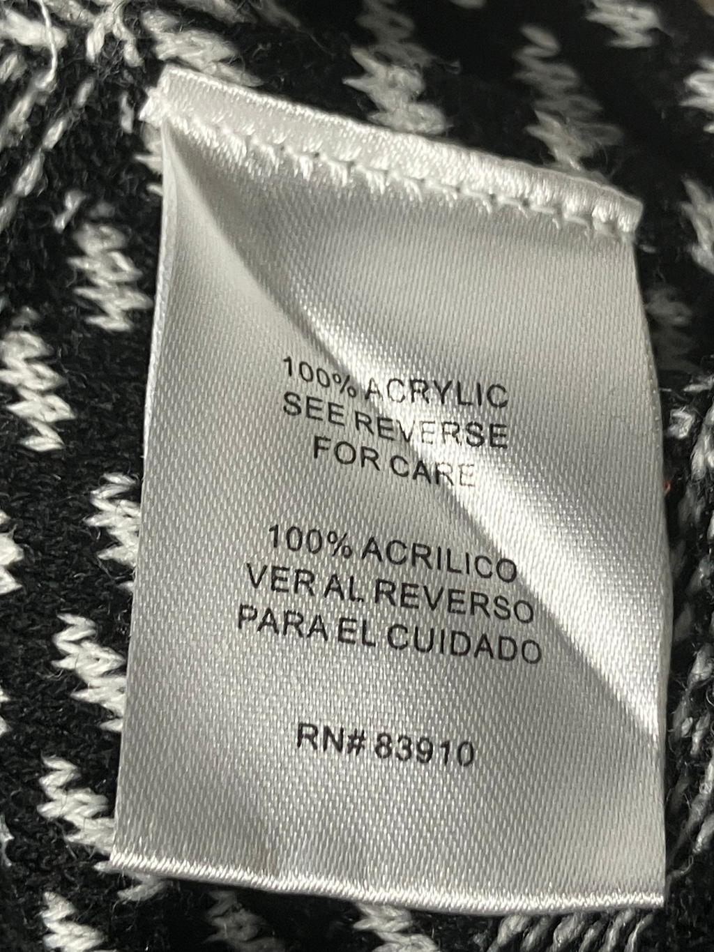 RXB — Cardigan | Black & white stripe, oversized shawl collar · Sz M