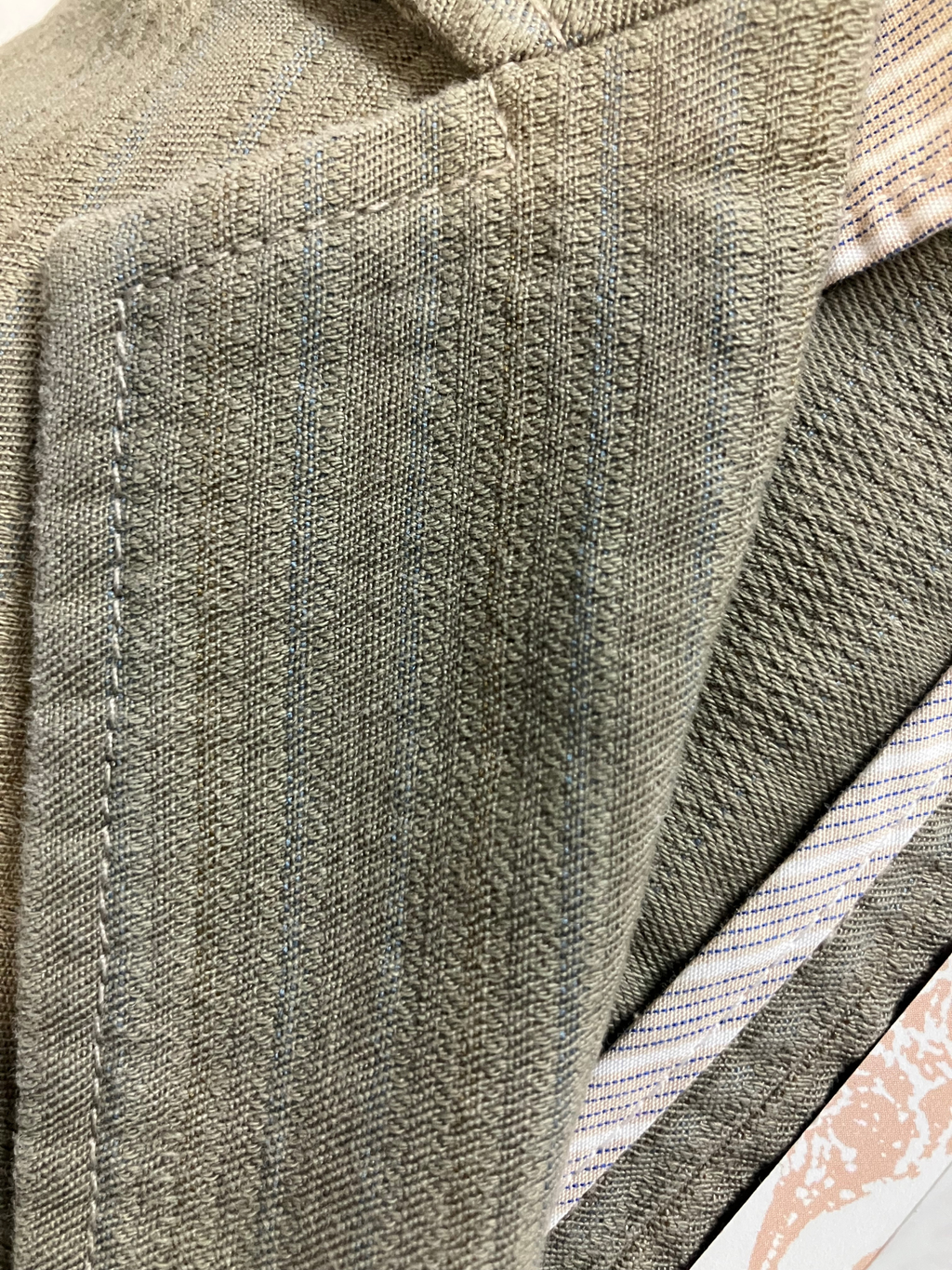 Peruvian Connection Olive Green Textured Linen Blend Blazer Size 16 NWT