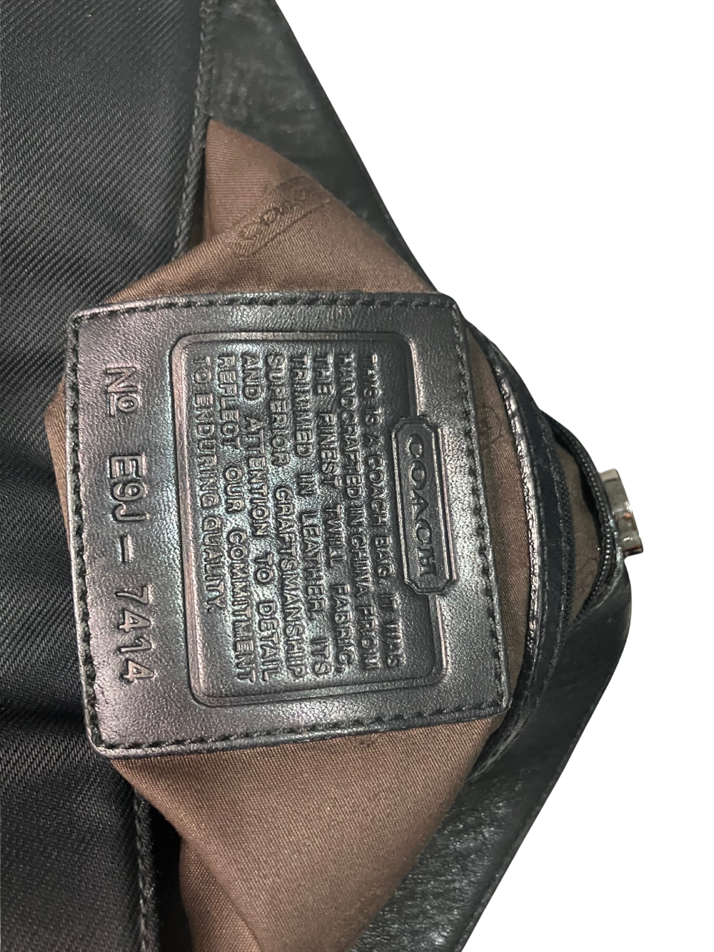 Vintage Coach 1999 Black Crossbody Bag - Y2K Nylon Leather Style 7414