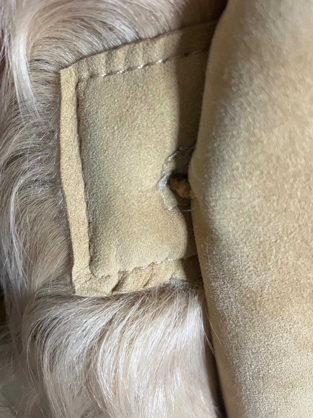 Sundance Suede Shearling Coat Beige Bohemian Button Front Size XL