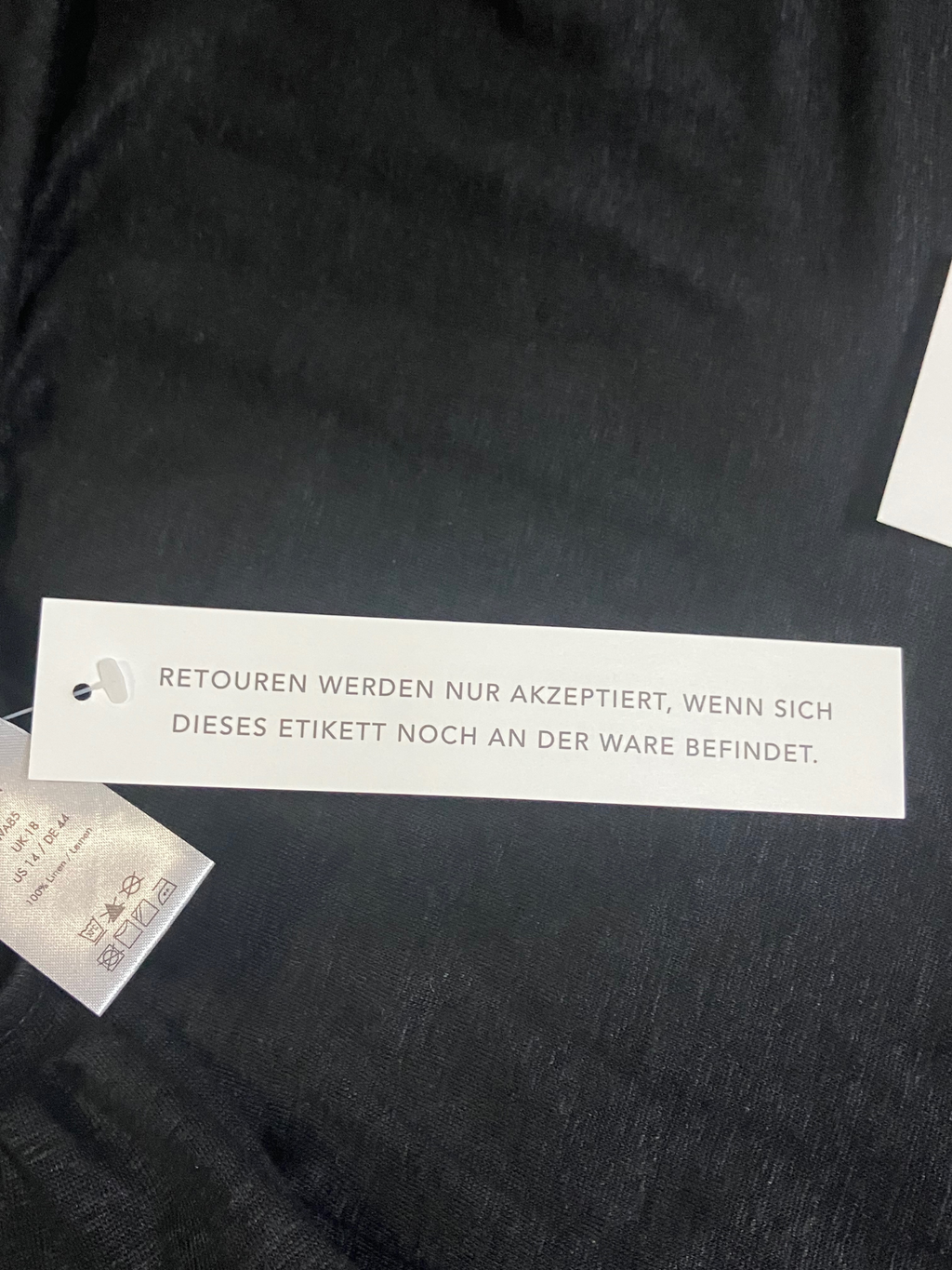 WRAP London Linen Top L Black Breathable V-Neck Short Sleeve NWT