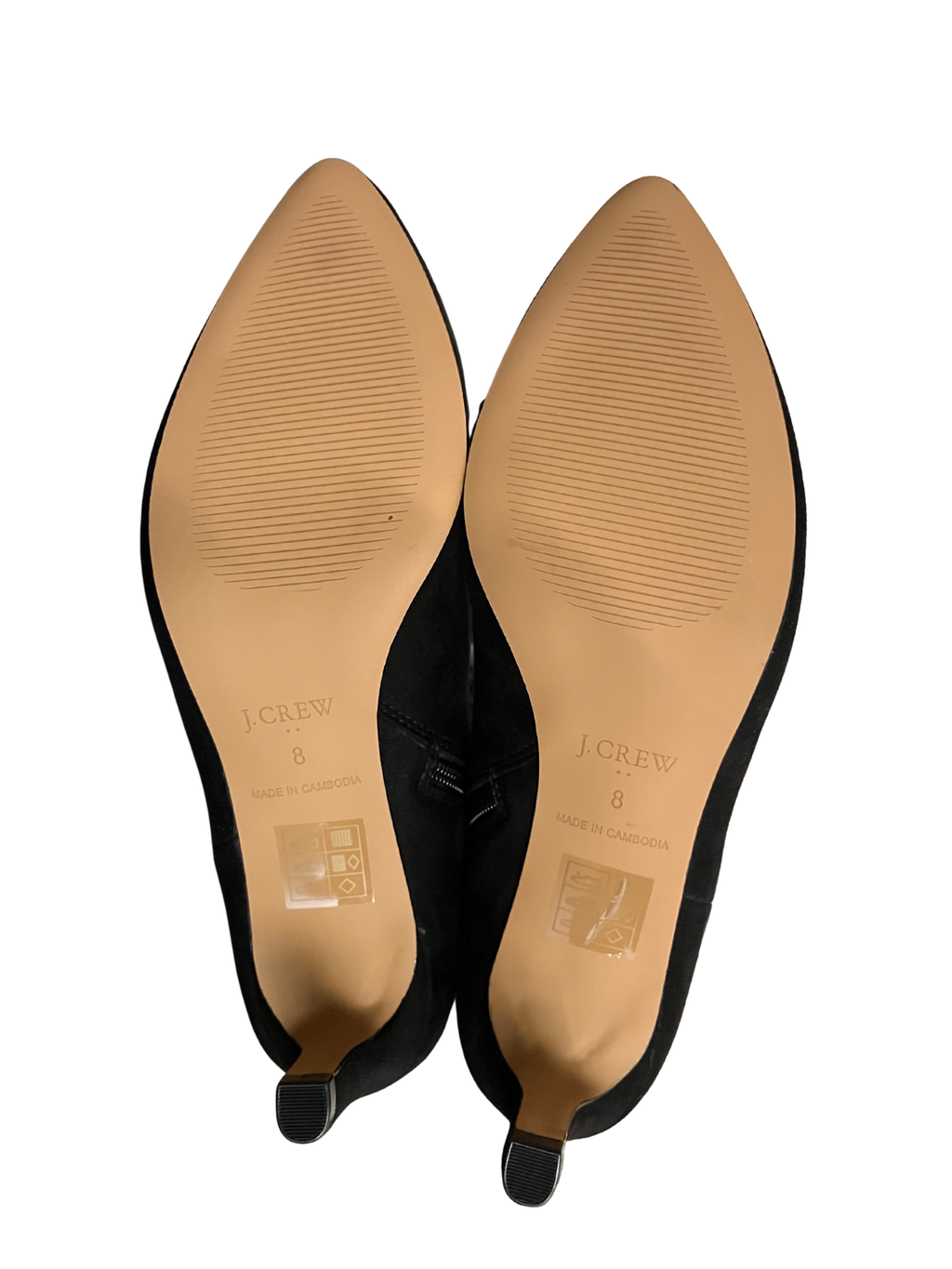 J.CREW Women’s Black Knee High Slouch Boots Size 8 | Suede Look, Kitten Heel