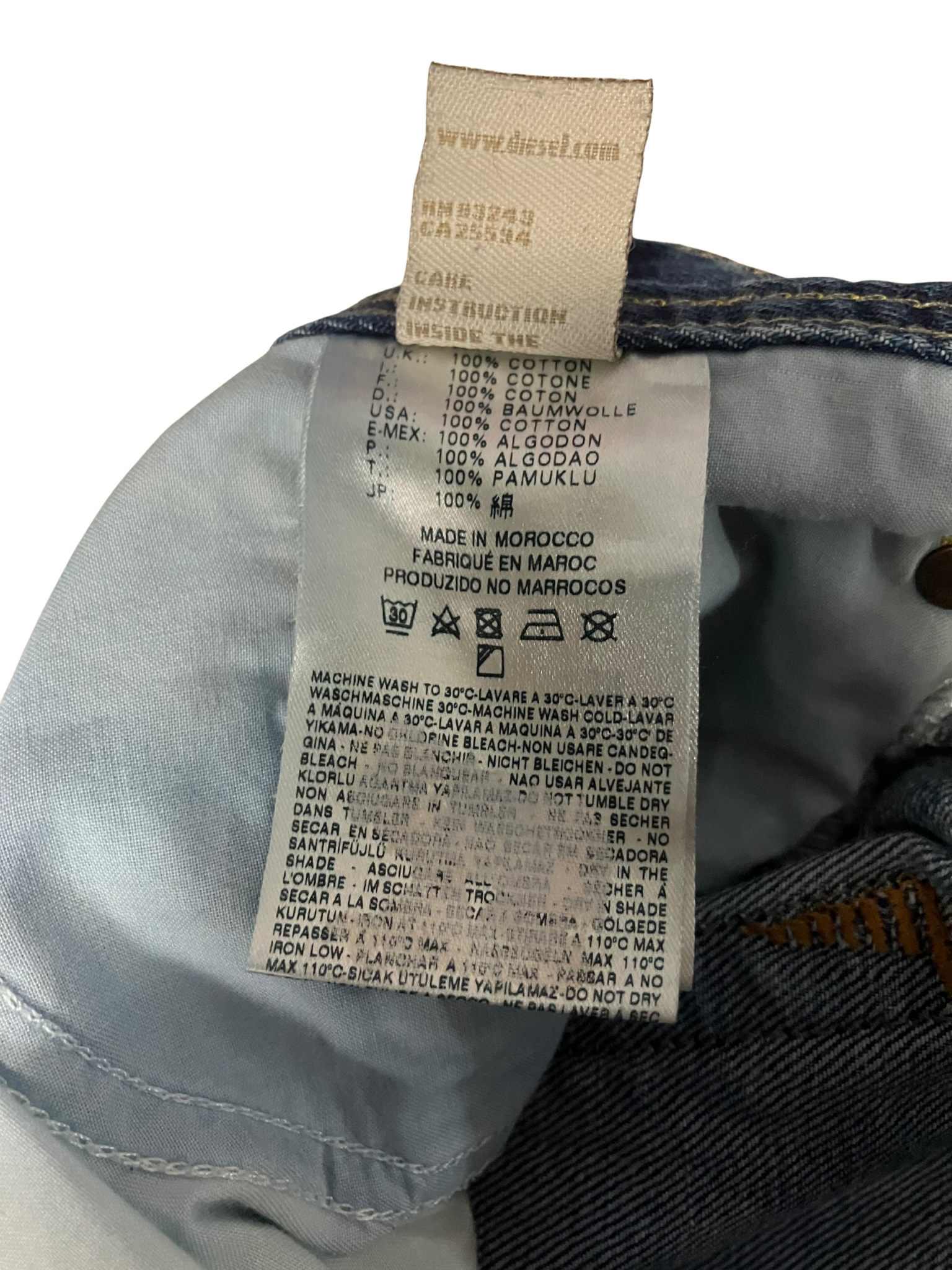 Diesel Safado Regular Slim Straight Jeans Blue Wash 100% Cotton