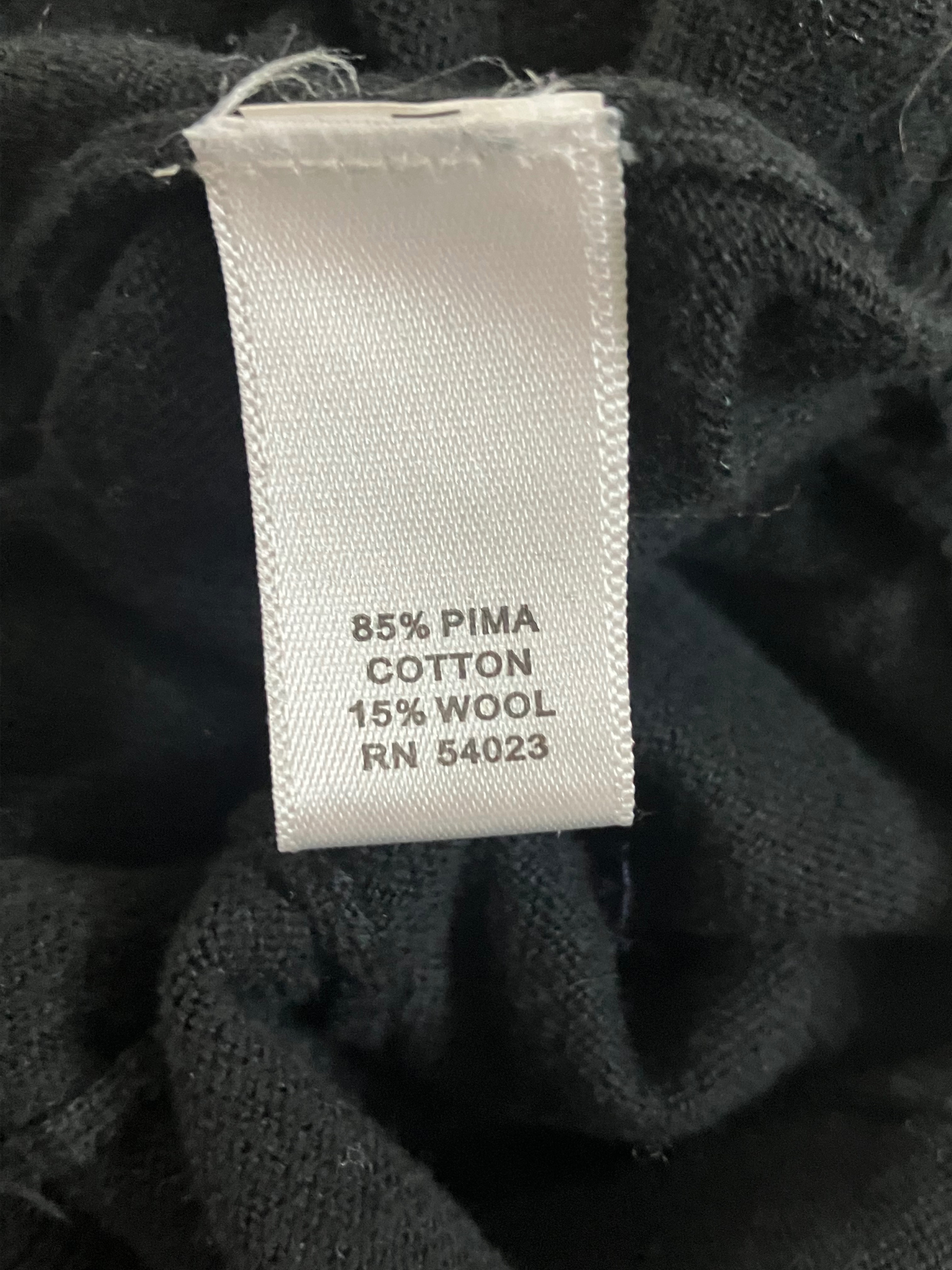 Banana Republic Black Ruffle Collar Knit Top Pima Cotton Wool Blend Size M