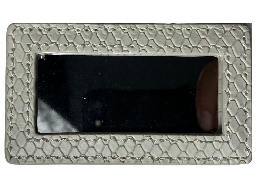 Elaine Turner White Snake-Embossed Envelope Clutch – Gold Hardware – NWT