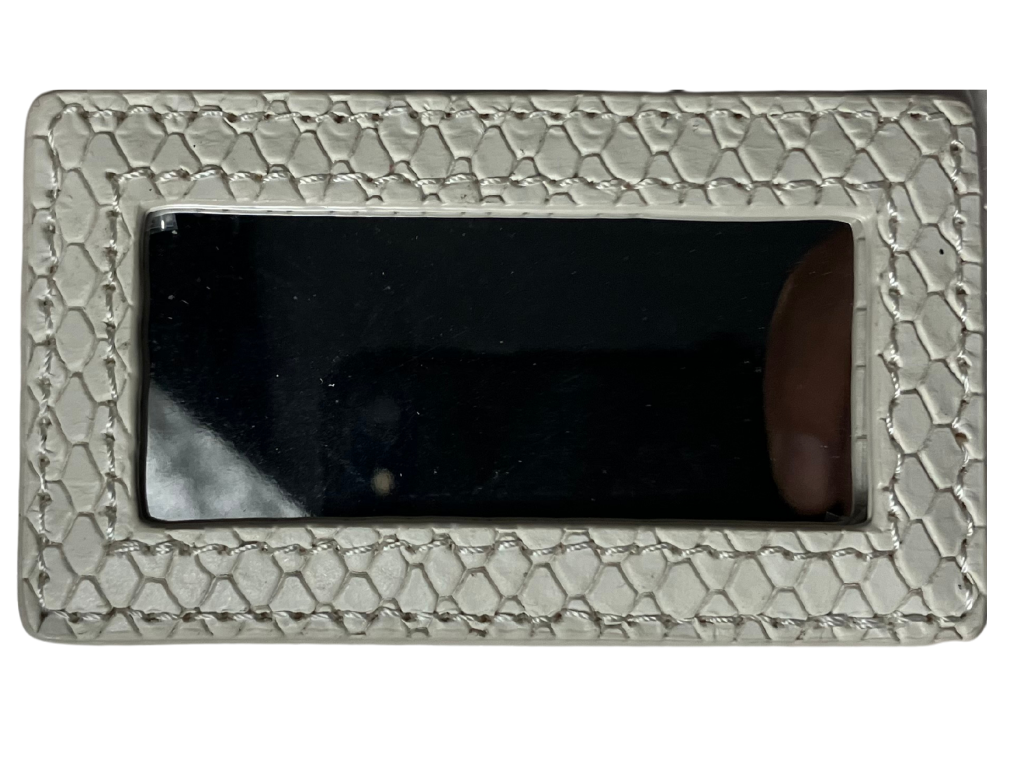 Elaine Turner White Snake-Embossed Envelope Clutch – Gold Hardware – NWT