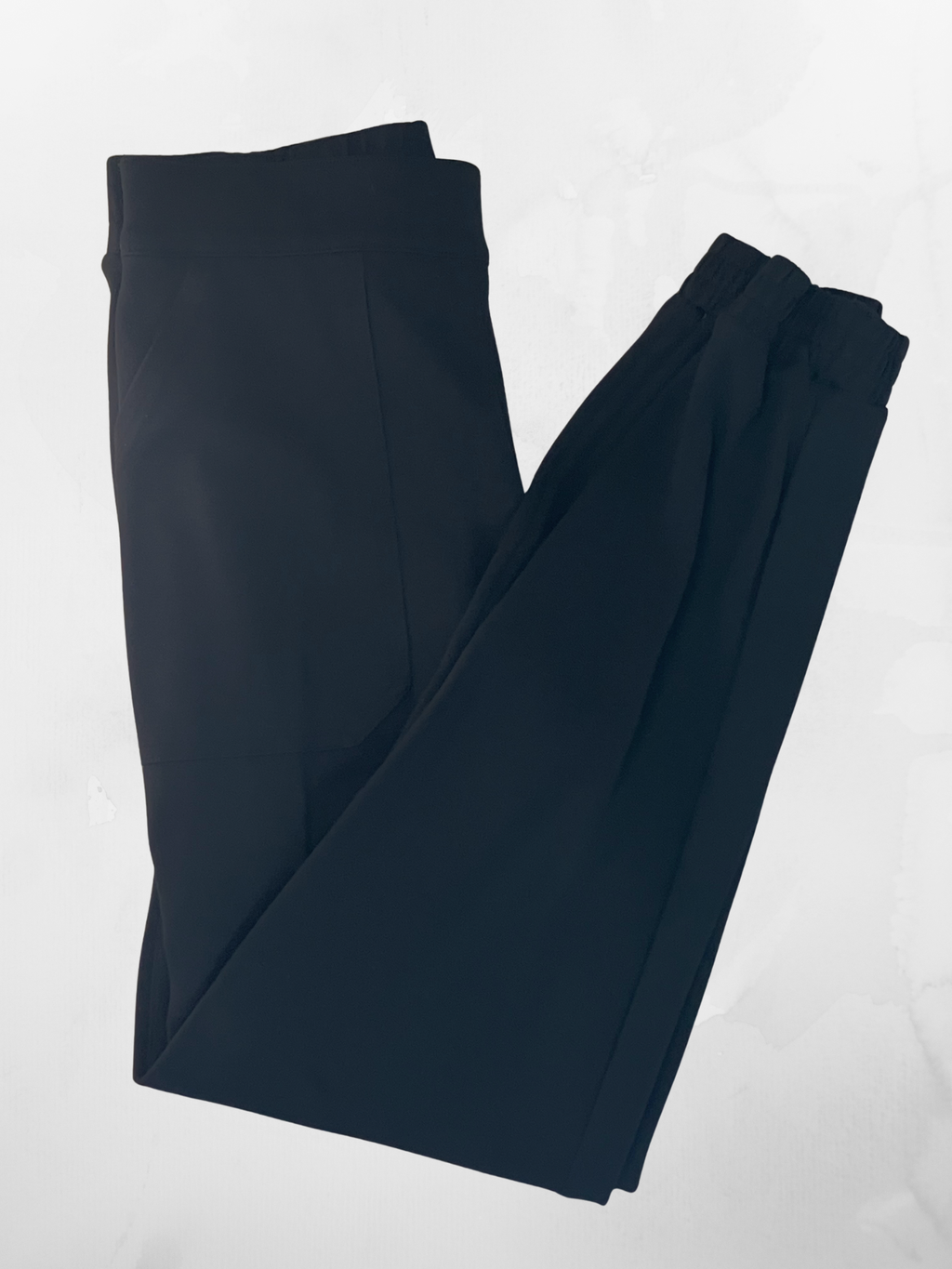 Spanx — Trouser | Deep black, high-rise tapered leg · Sz M