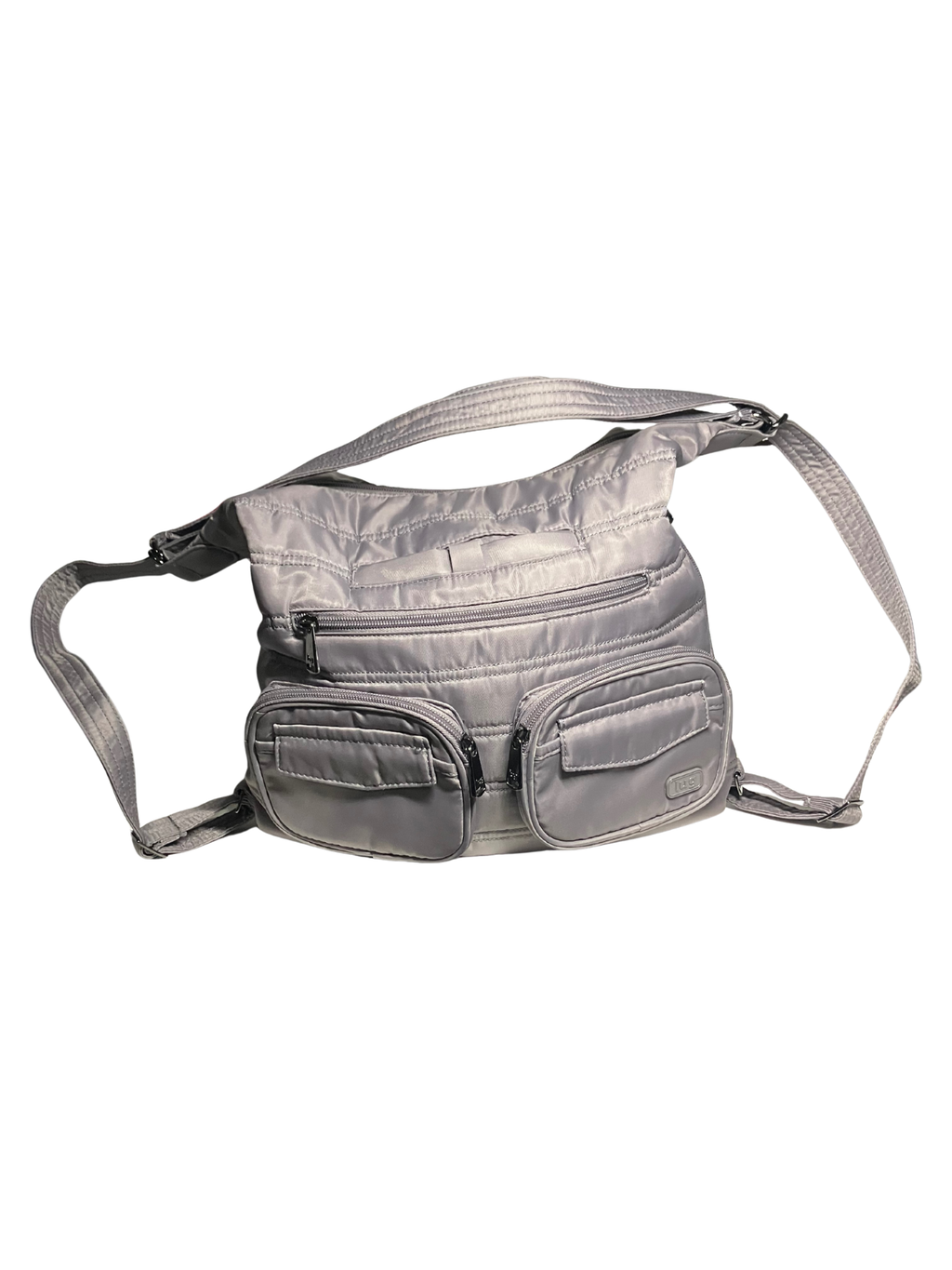 Lug Zipliner Quilted Crossbody Shoulder Bag in Gray – Lightweight Travel Organiz