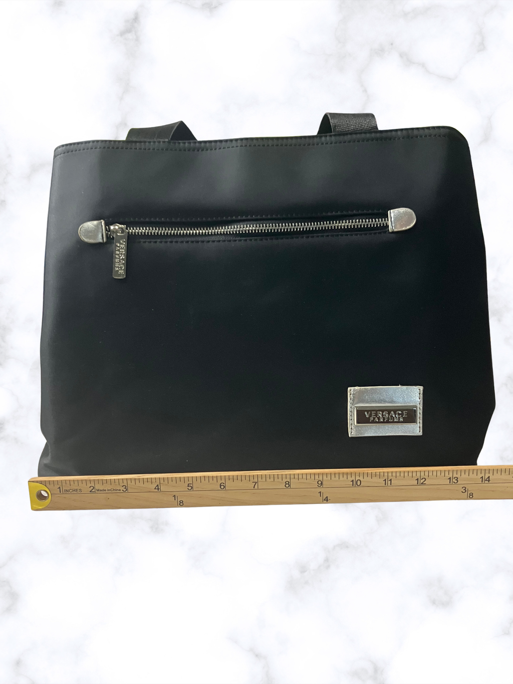 Versace Parfums — Zip Tote Bag | Silver-tone hardware, collectible provenance · Sz OS