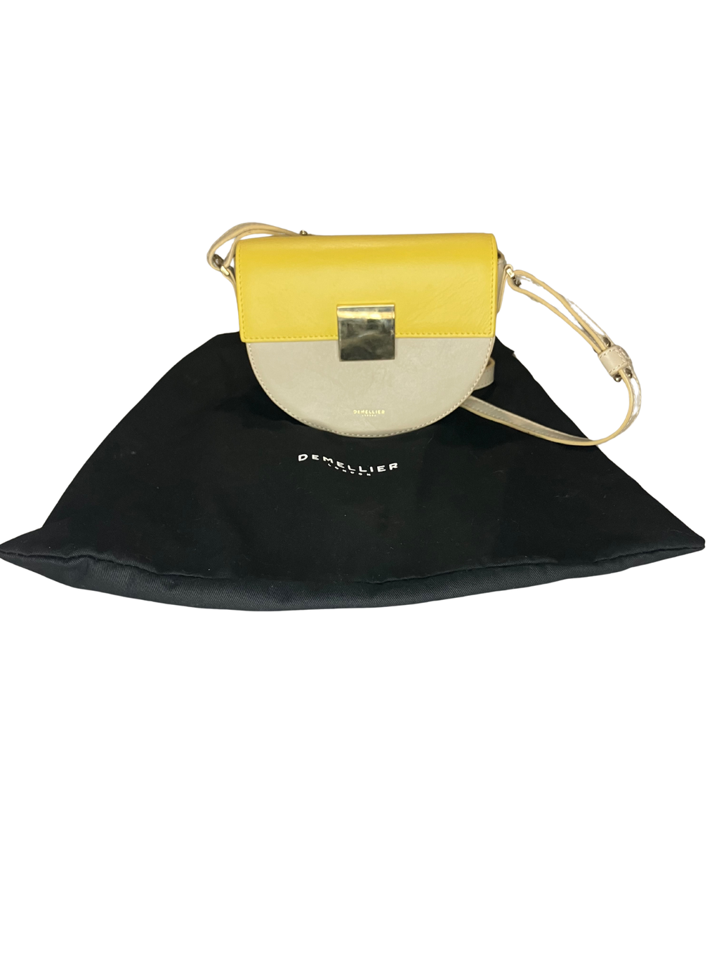 DeMellier Mini Venice Crossbody Bag – Yellow Cream Two-Tone Leather