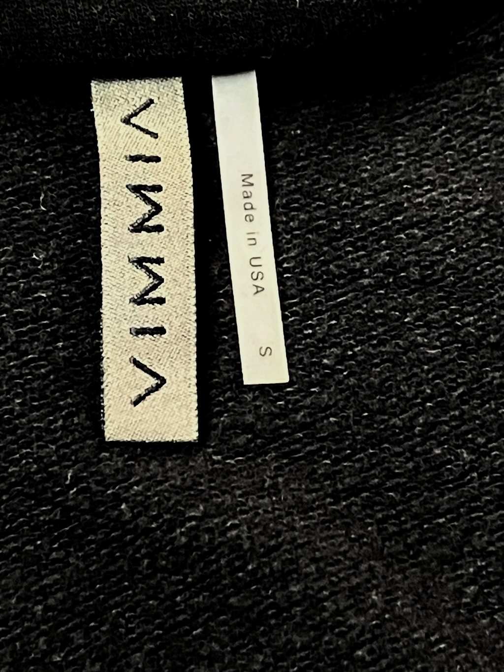 Vimmia — Knit Sweater | Black modal with rose gold metallic detail · Sz S